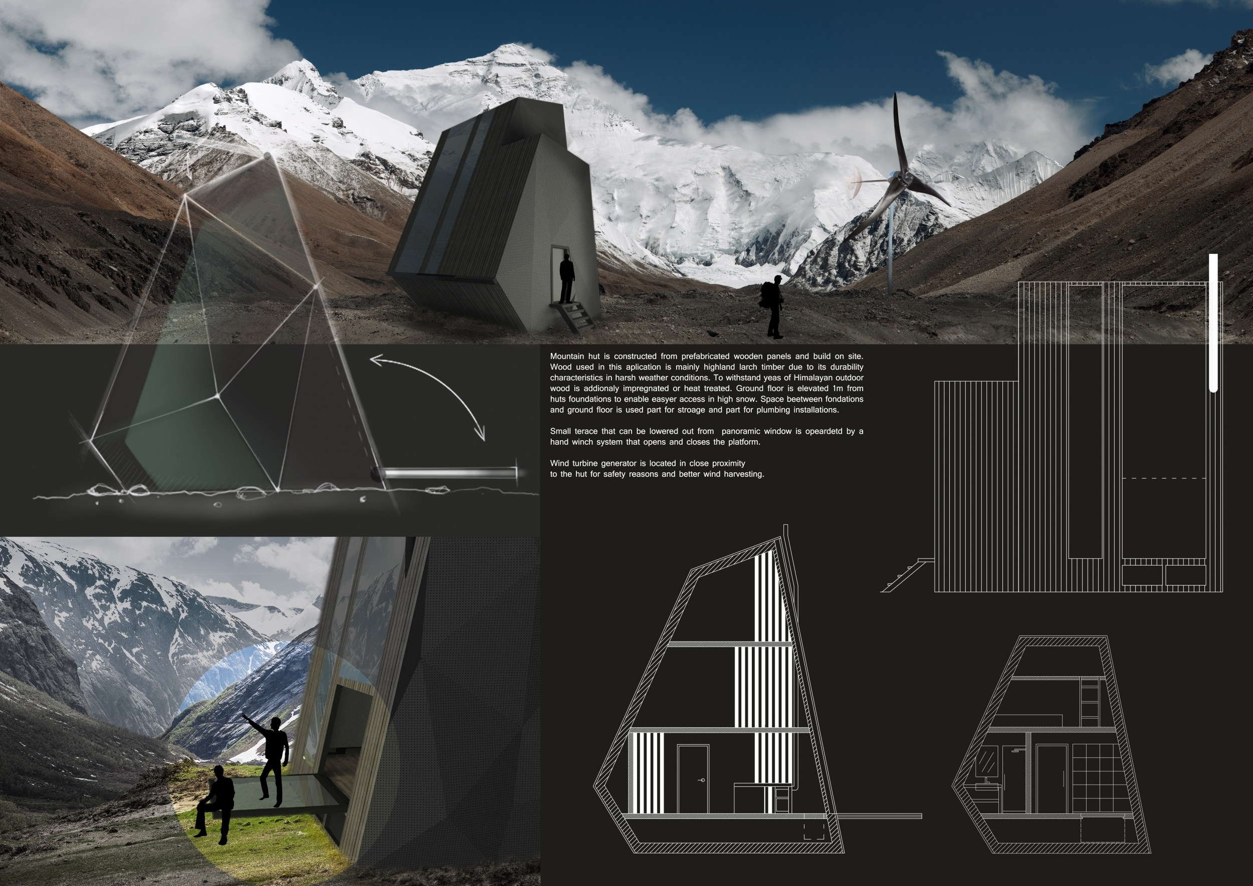 Curated visual reference: Sustainable Mountain Architecture And Design Principles Reference: Architecture Project Charred Wood Facade And Polycarbonate Panels In