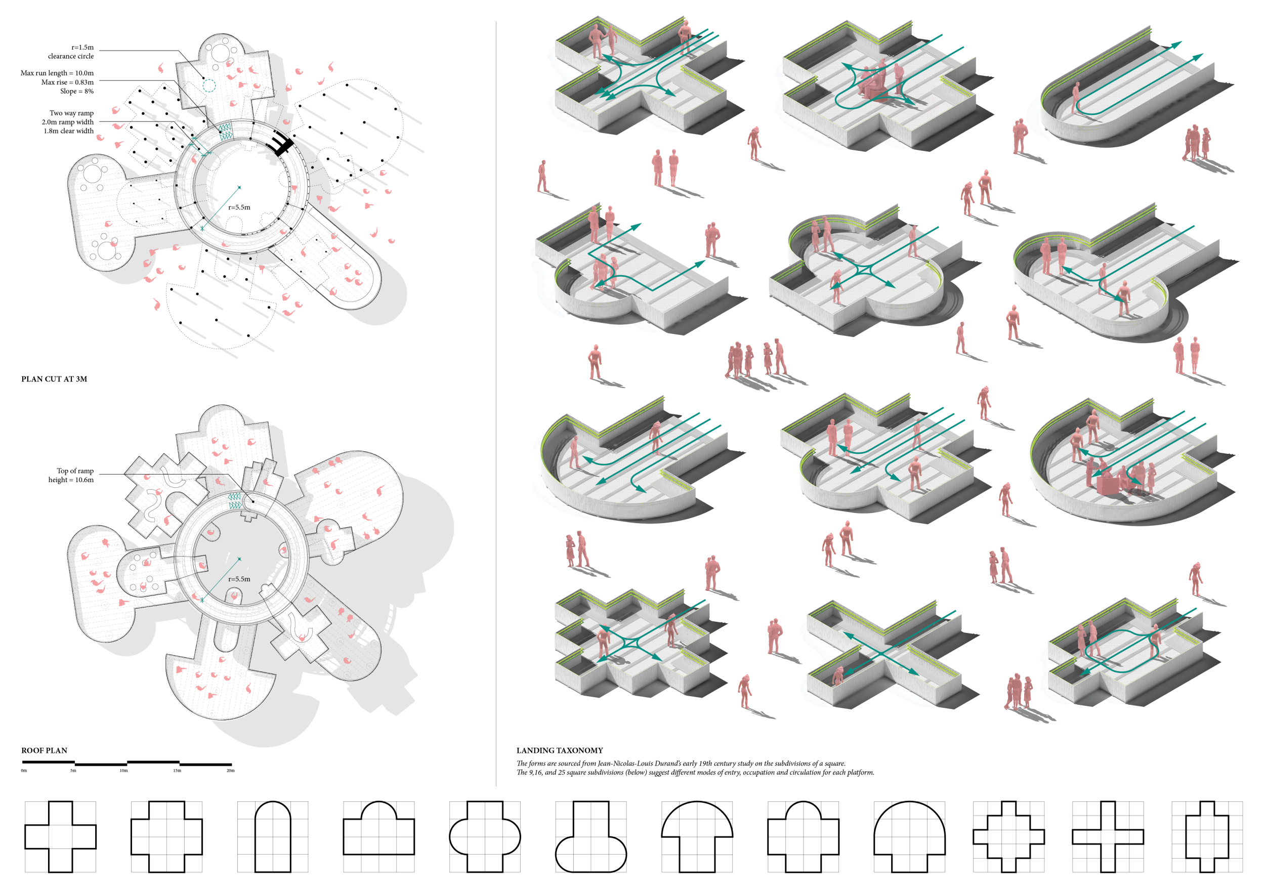 Architecture project // Spiral Ramp Structure with Transparent Glass ...