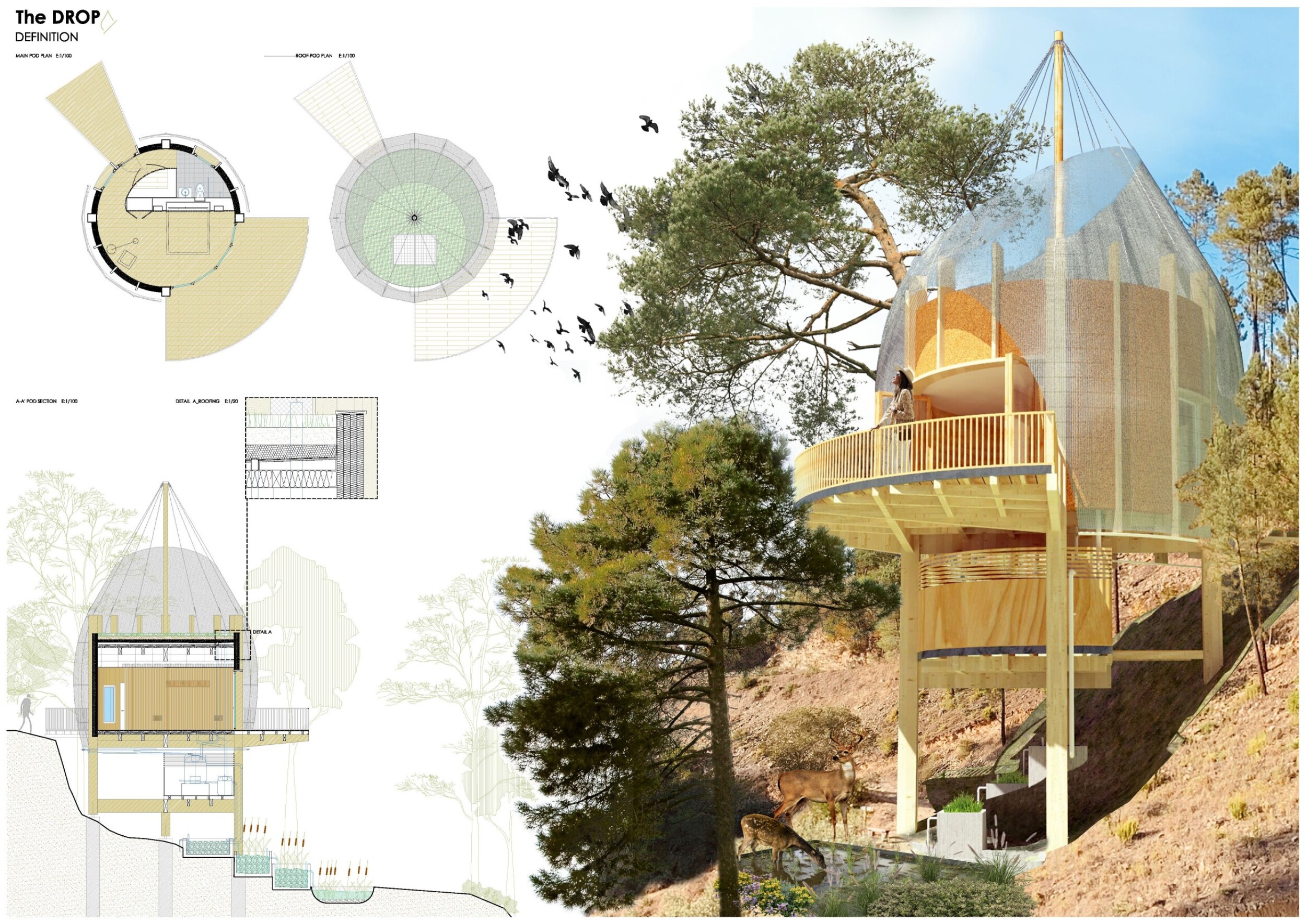 Architecture project // Elevated Living Pods Crafted from Cross ...