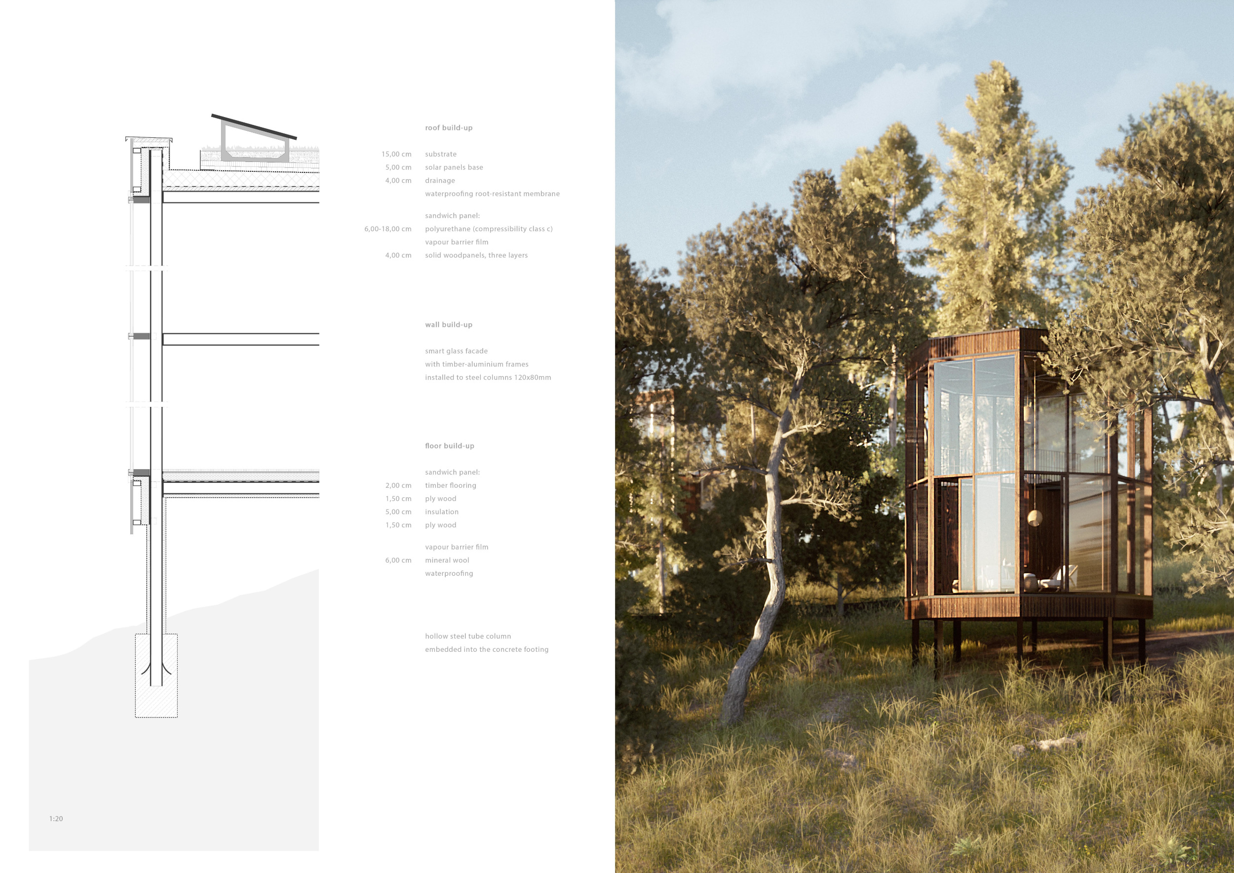 Architecture project // Timber-Frame Retreat with Smart Glass and Solar ...