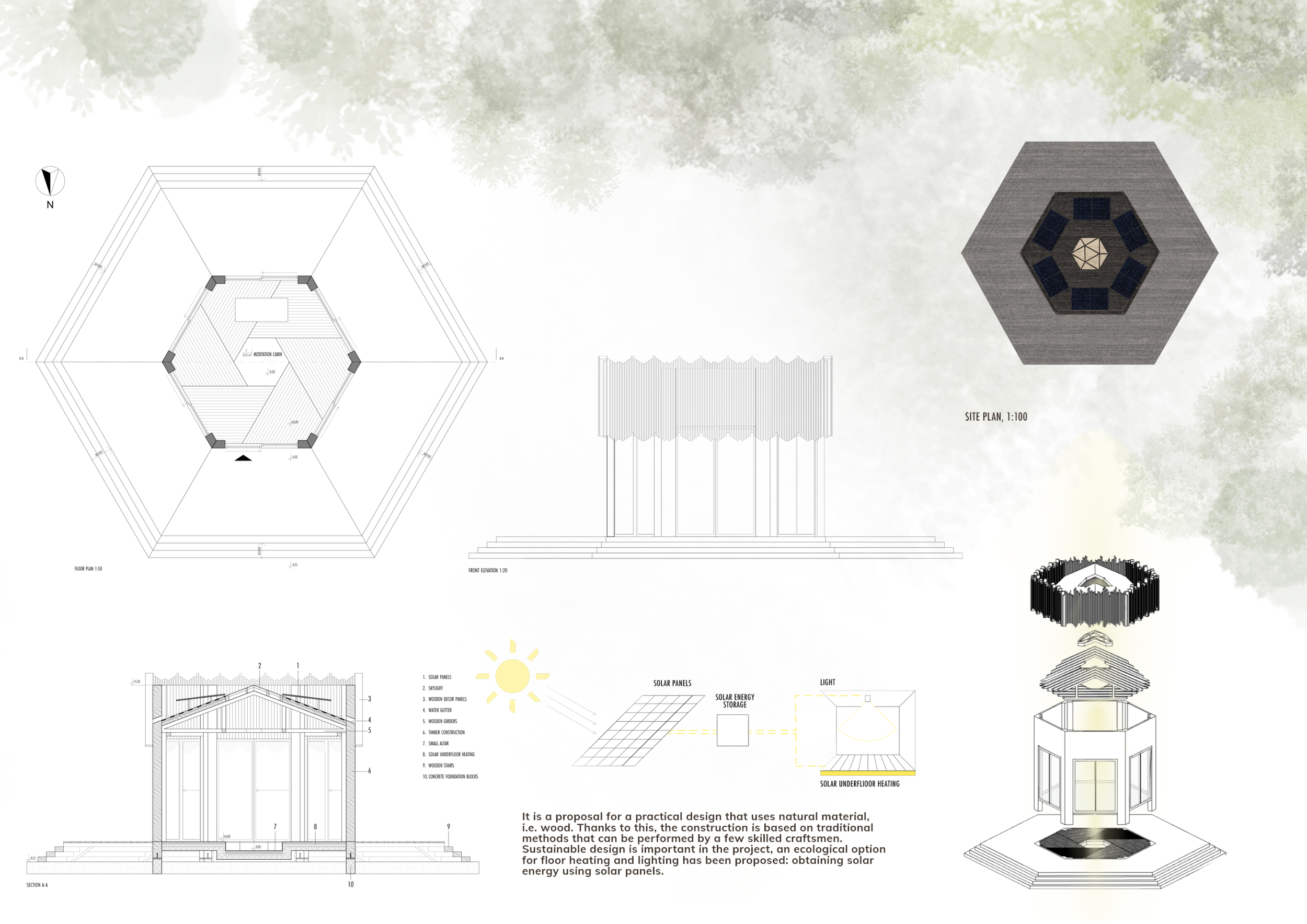 Design For Hexagonal Project Architecture project // Hexagonal Retreat with Wooden Panels and ...