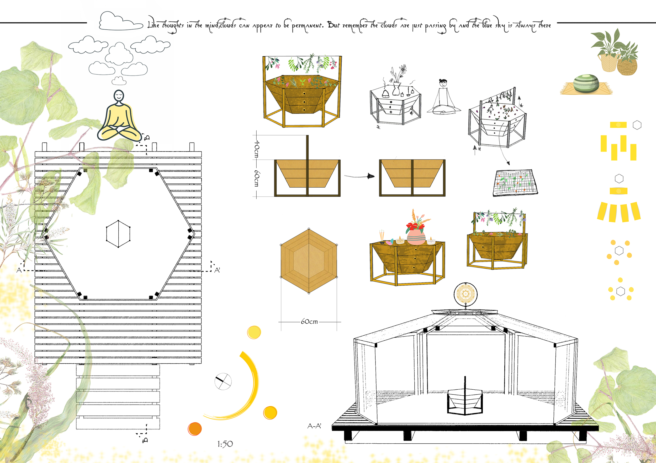 Photo Frame Structure Design Architecture project // Wooden Frame Structure Creating Spaces for ...