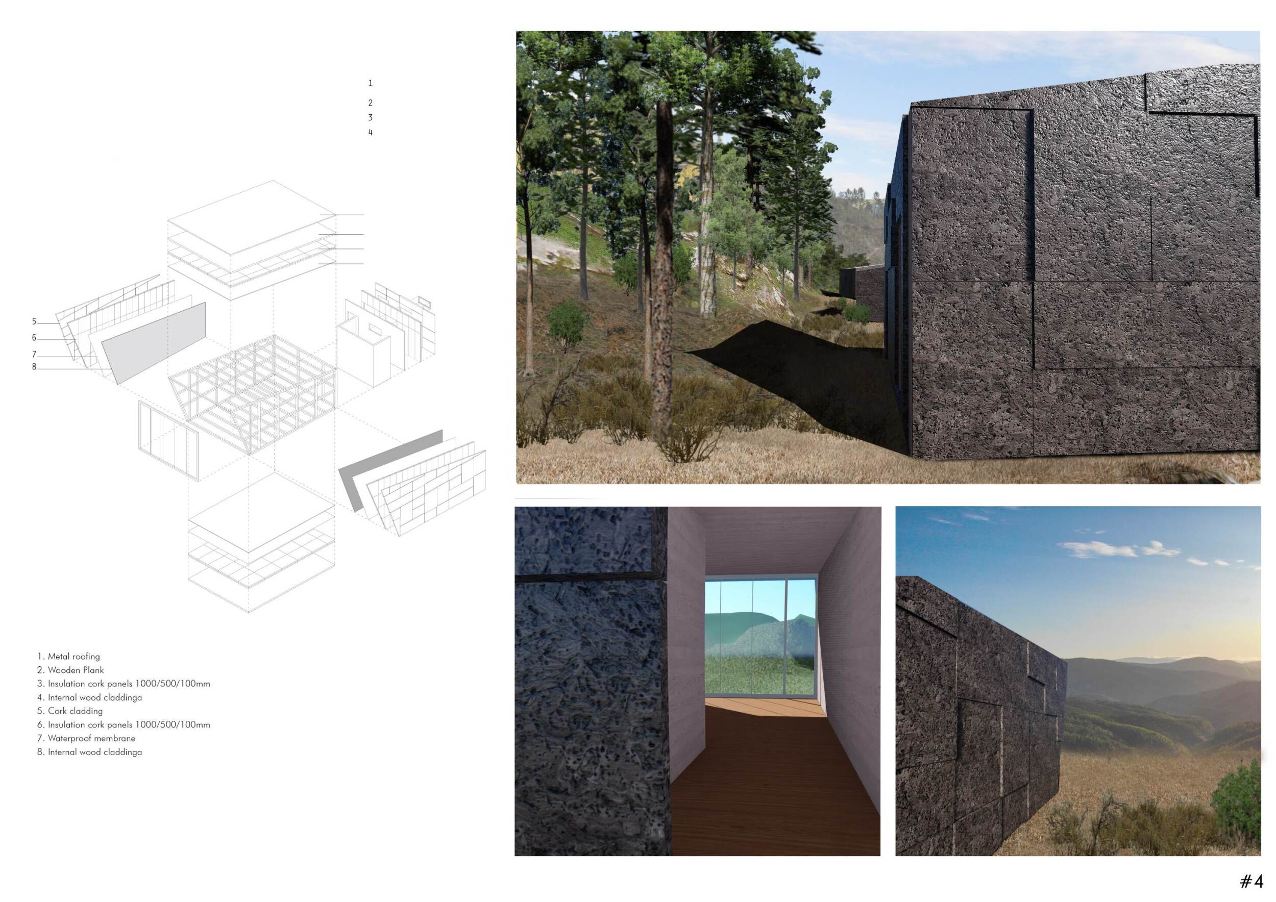 Architecture project // Cork Cladding and Stained Glass Retreats in the ...