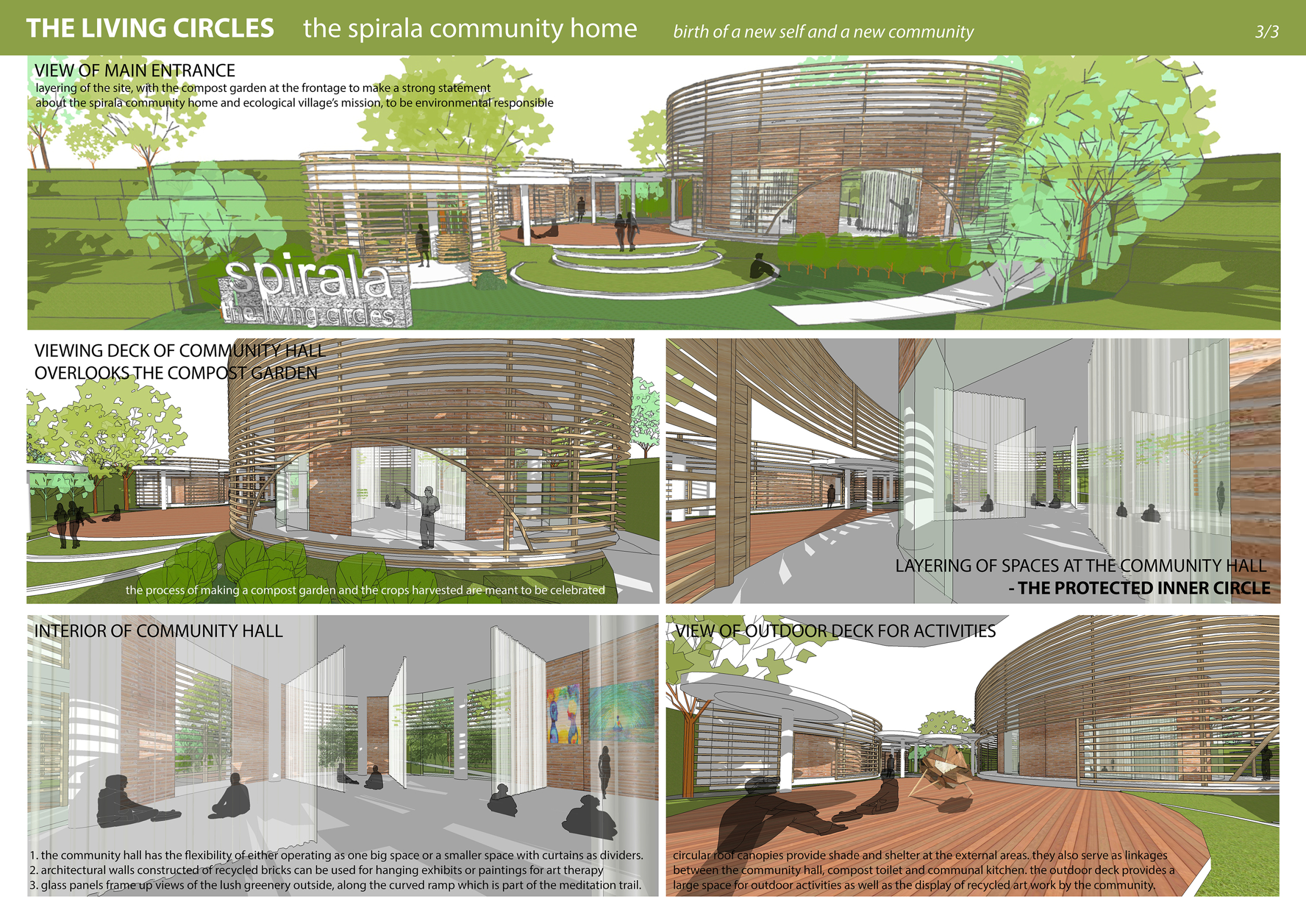 Architecture project // Recycled Bricks and Green Roofs in a Community ...