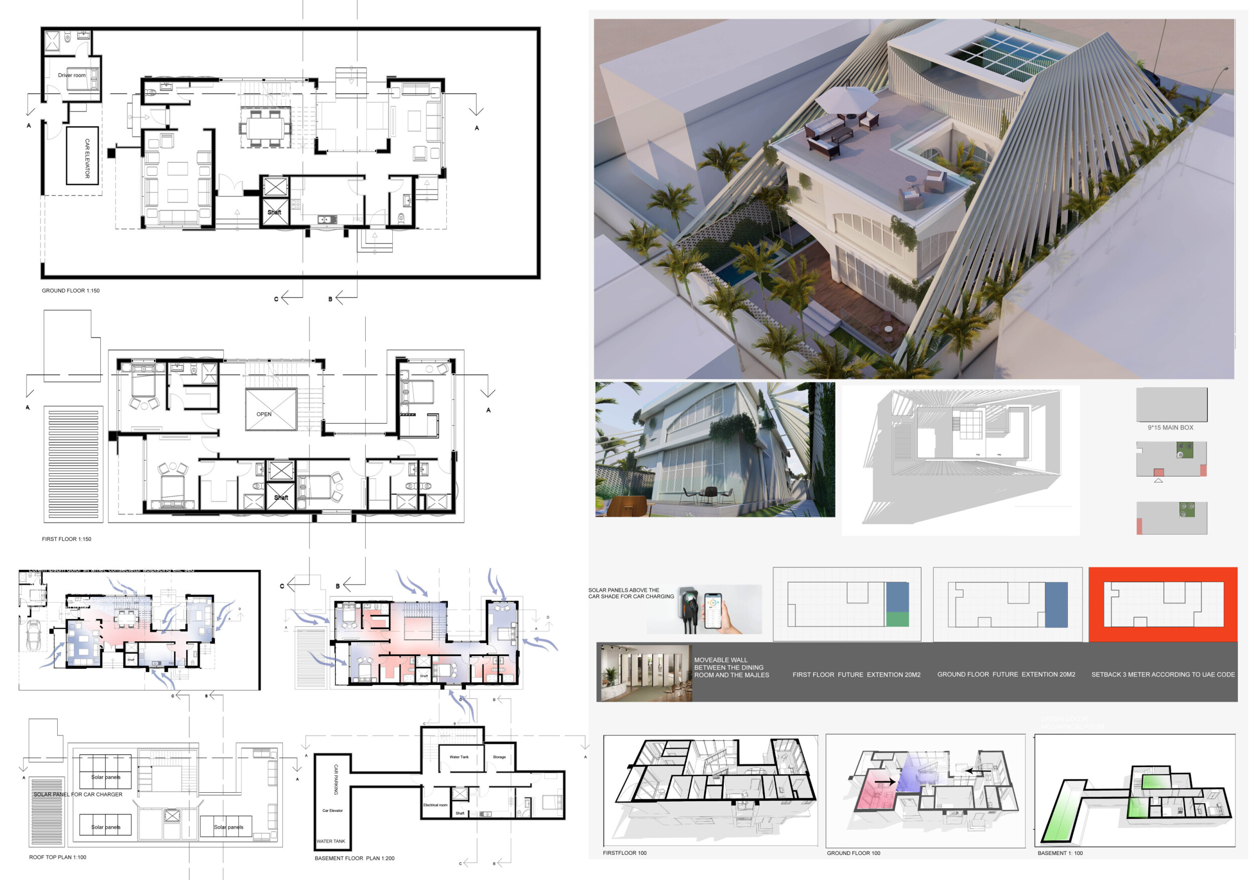 Architecture project // Three-Layered Walls and Movable Spaces Define ...