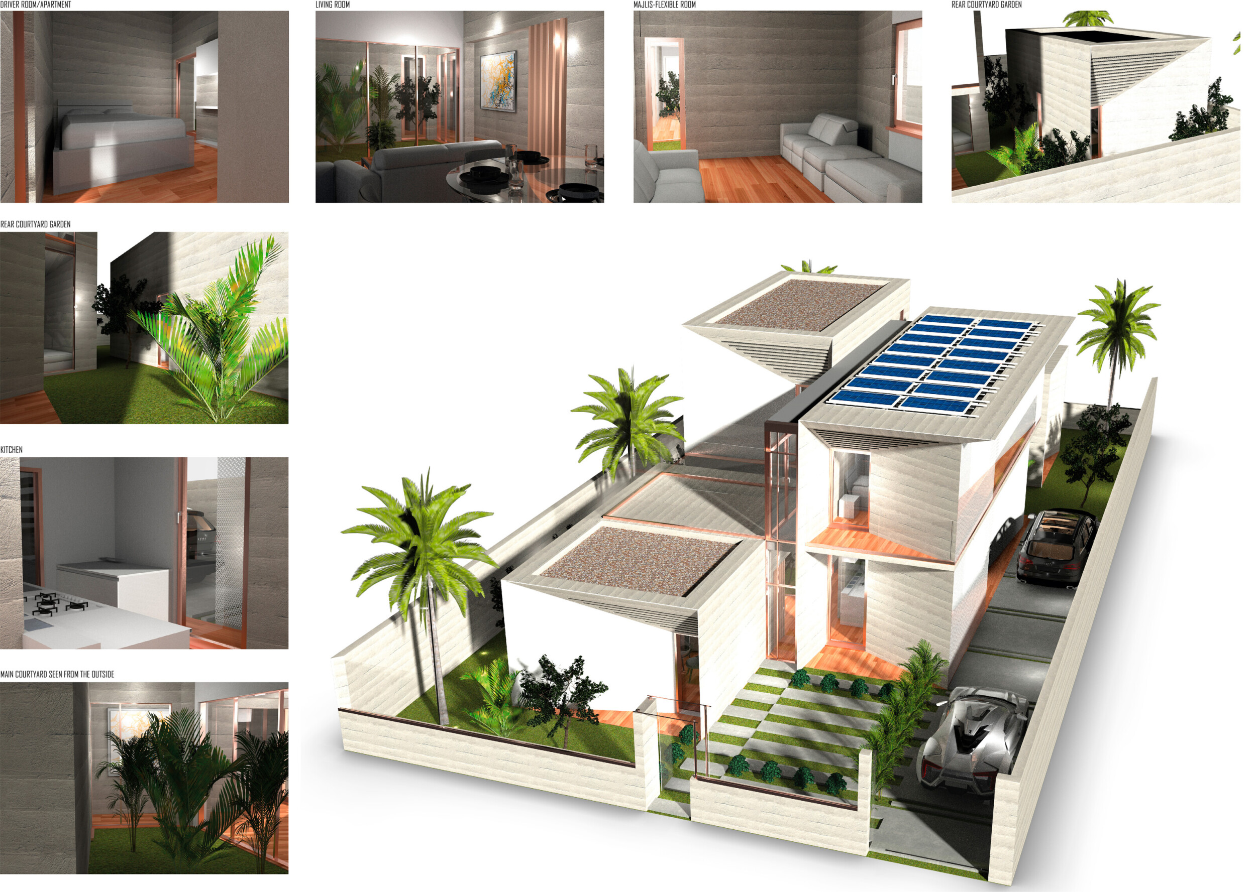 Architecture project // Charred Wooden Shingles and Solar Integration ...