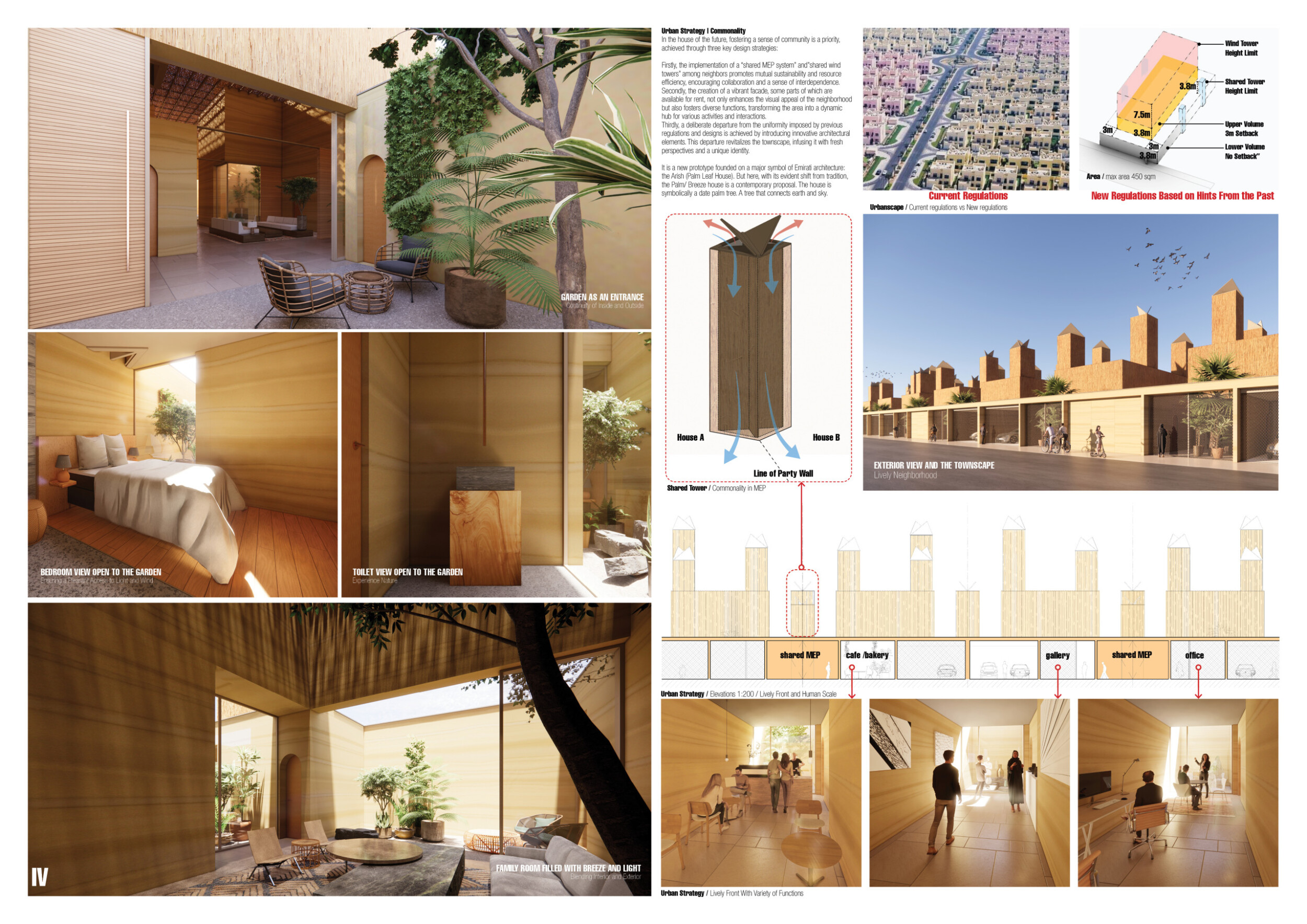 Wind Rattles Cladding Architecture project // Palm Frond Cladding and Wind Towers in a ...