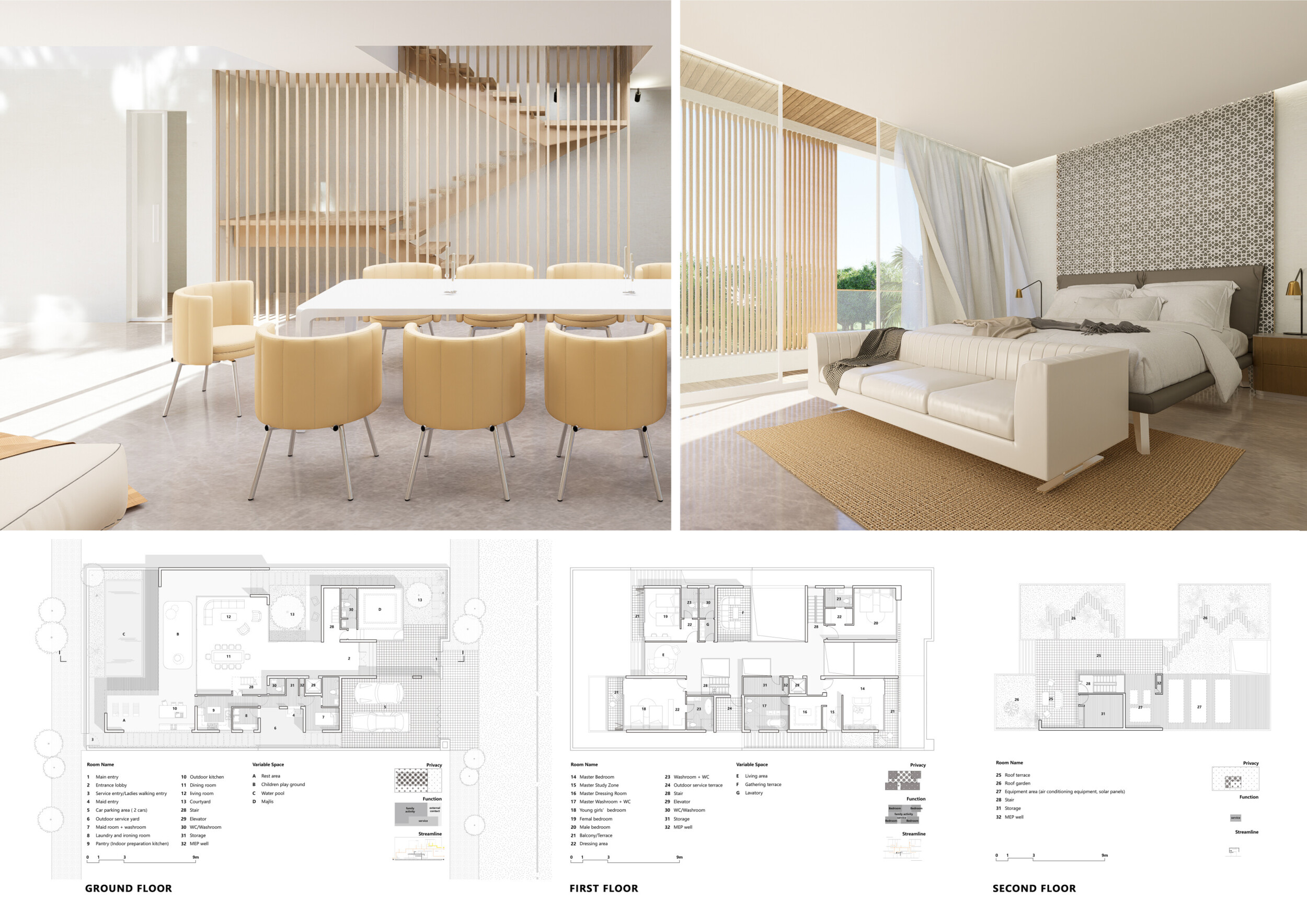 Vari Spaces Architecture project // Variable Spaces Enhanced by Concrete and Glass ...