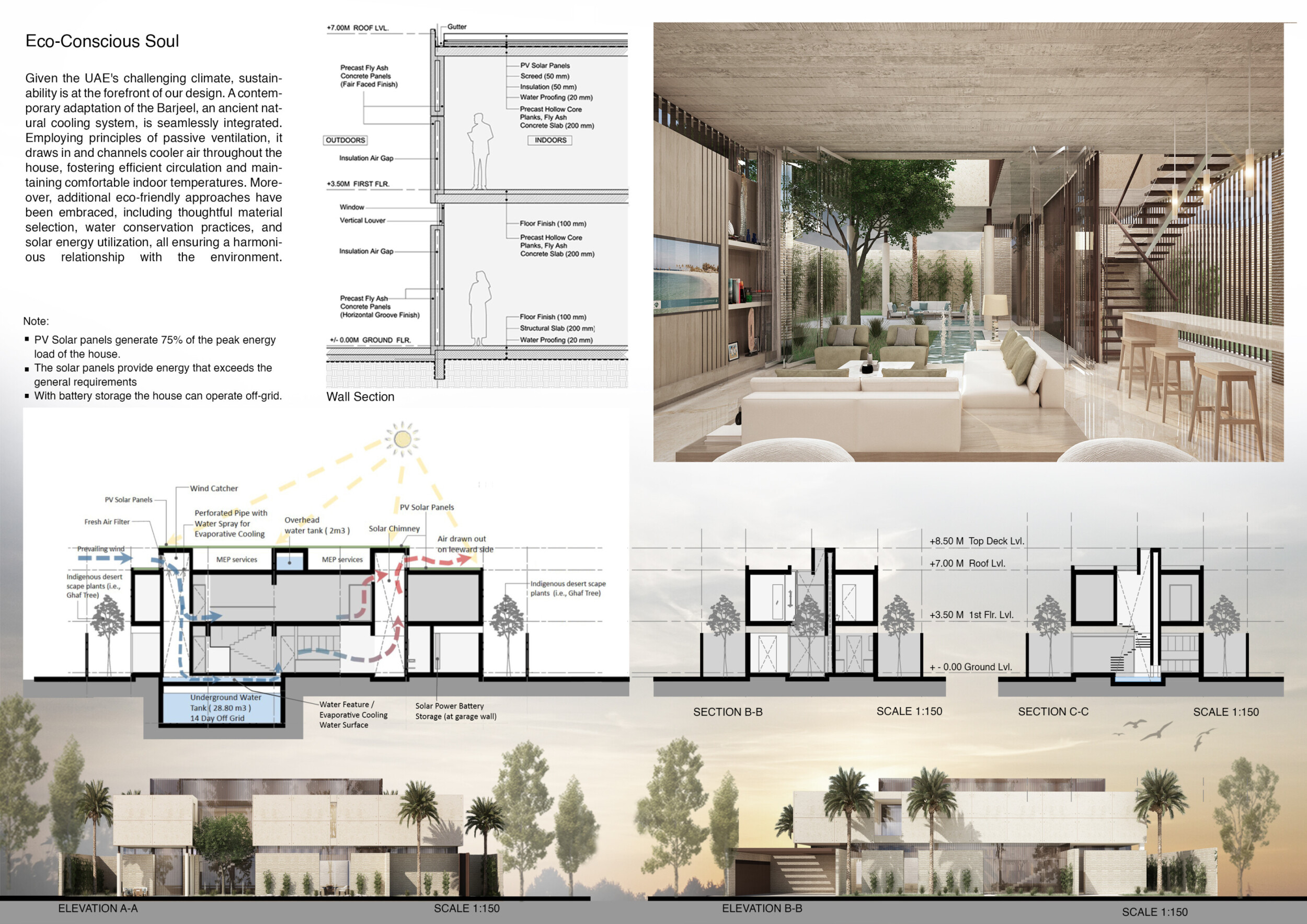 Architecture project // Passive Cooling Techniques with Exposed ...