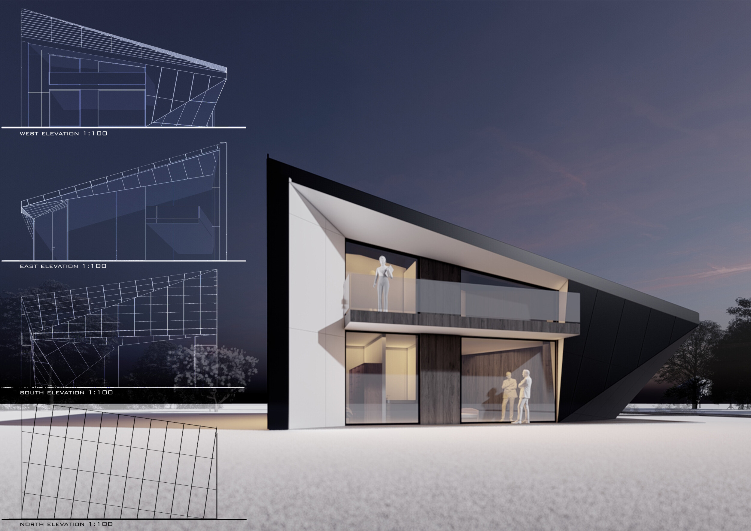Architecture project // Cantilevered Roof and High-Performance Glass ...