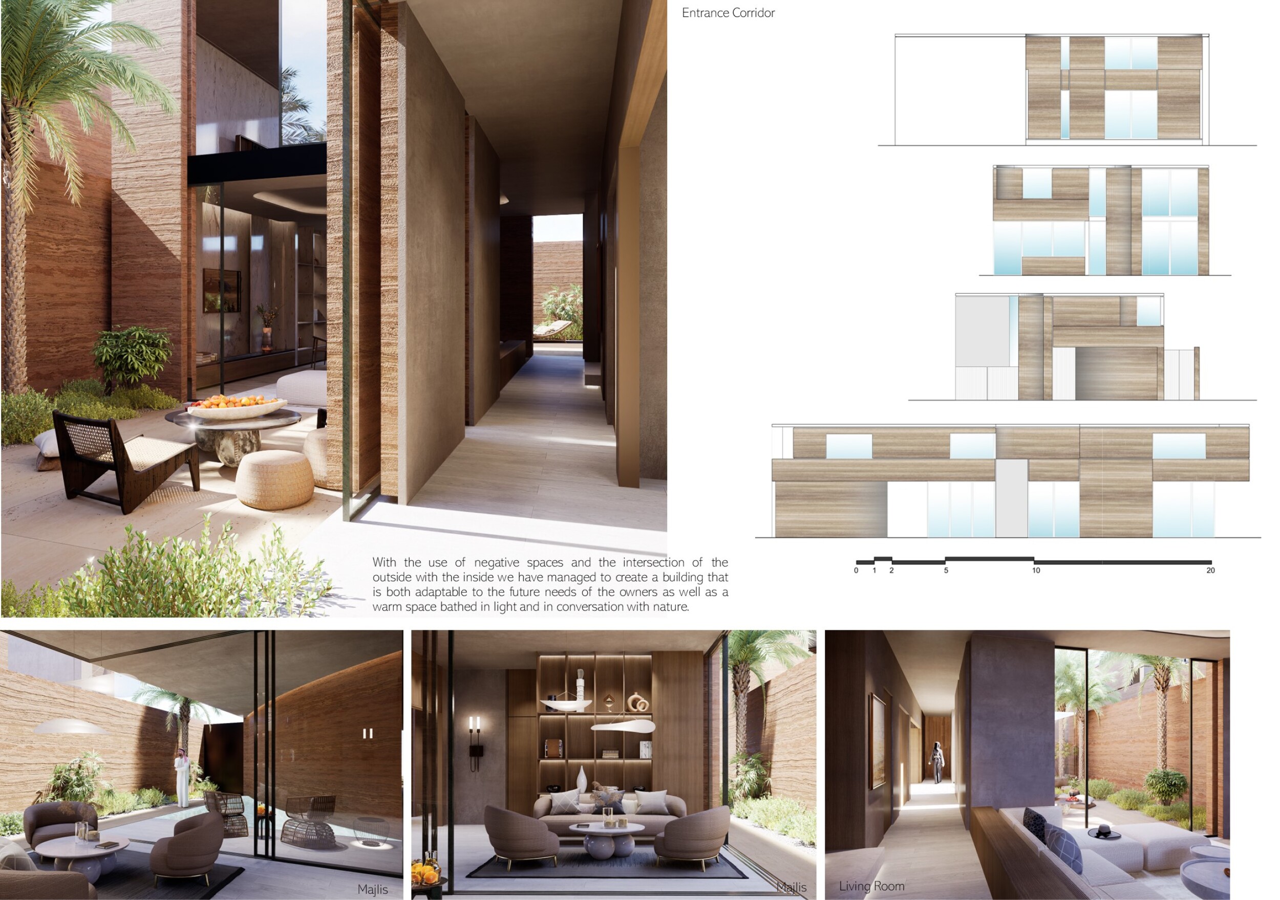 Architecture project // Rammed Earth Structure with Central Courtyard ...