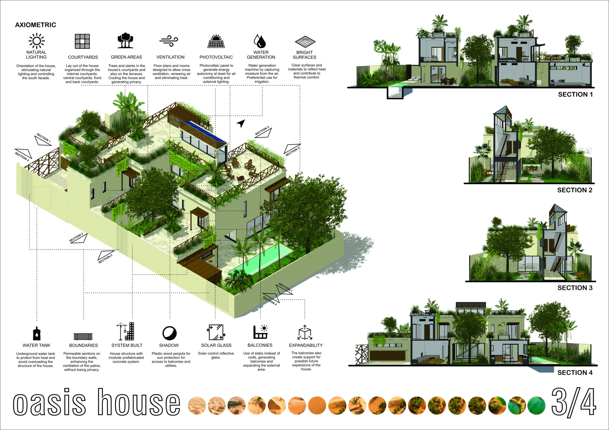 Architecture project // Courtyard-Focused Design Featuring Natural ...