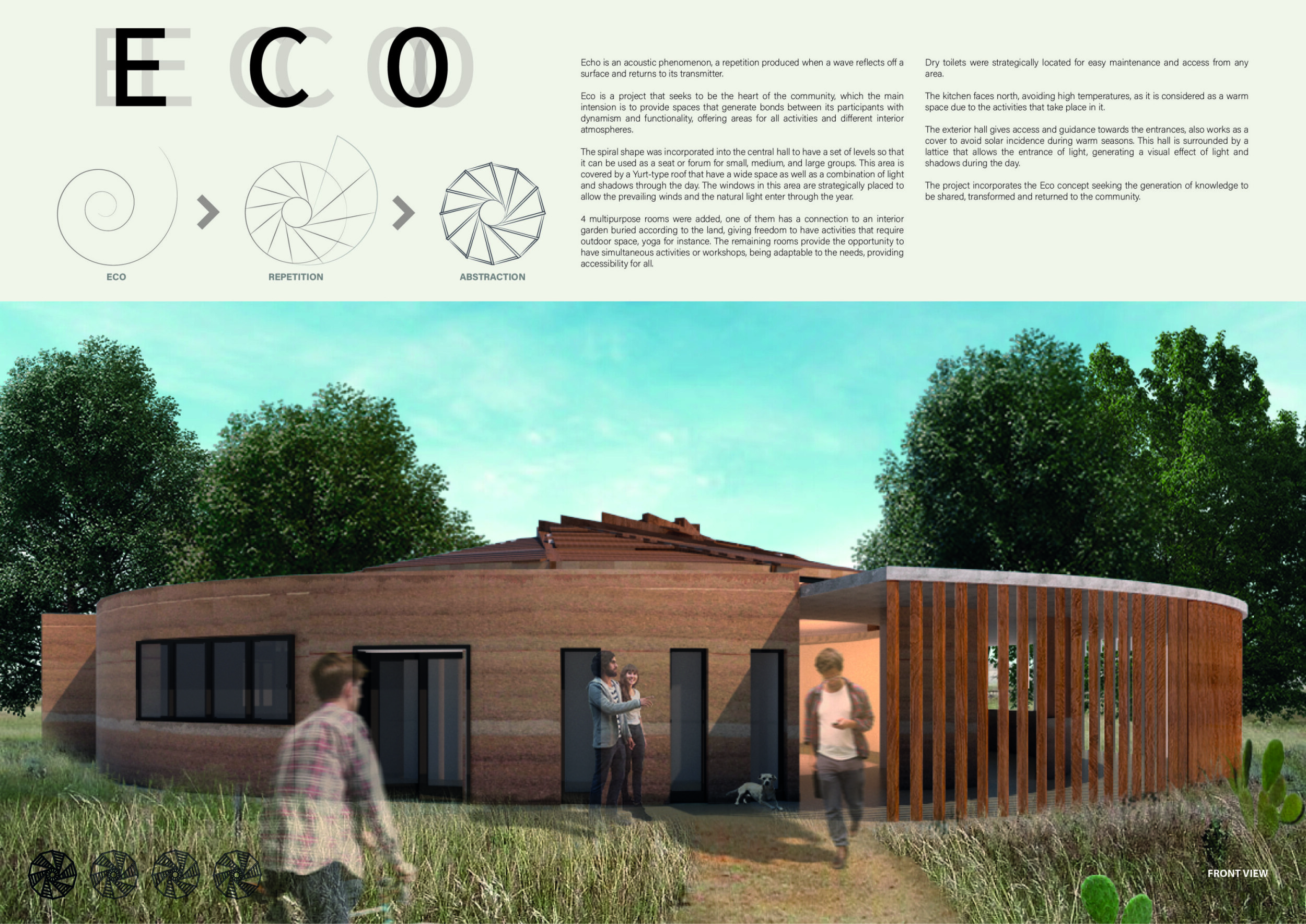 Dome Rammed Earth Structure Architecture project // Dome-Covered Community Hub with Rammed Earth ...