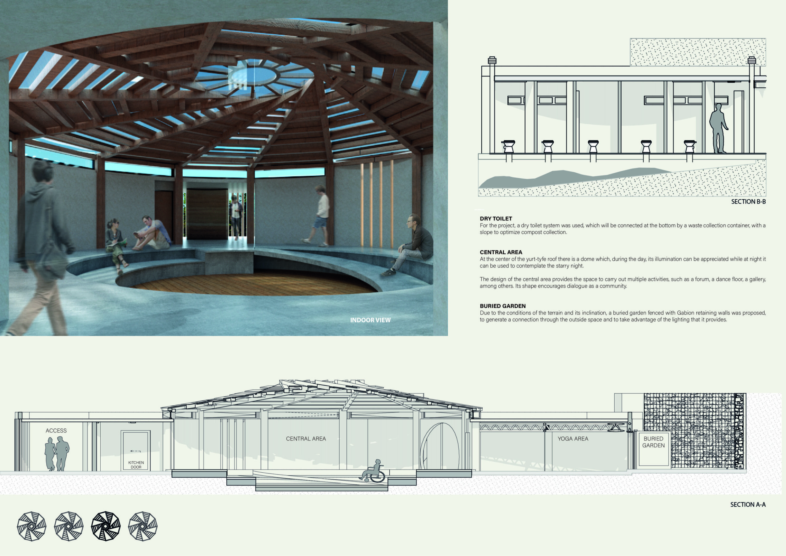 Dome Rammed Earth Structure Architecture project // Dome-Covered Community Hub with Rammed Earth ...