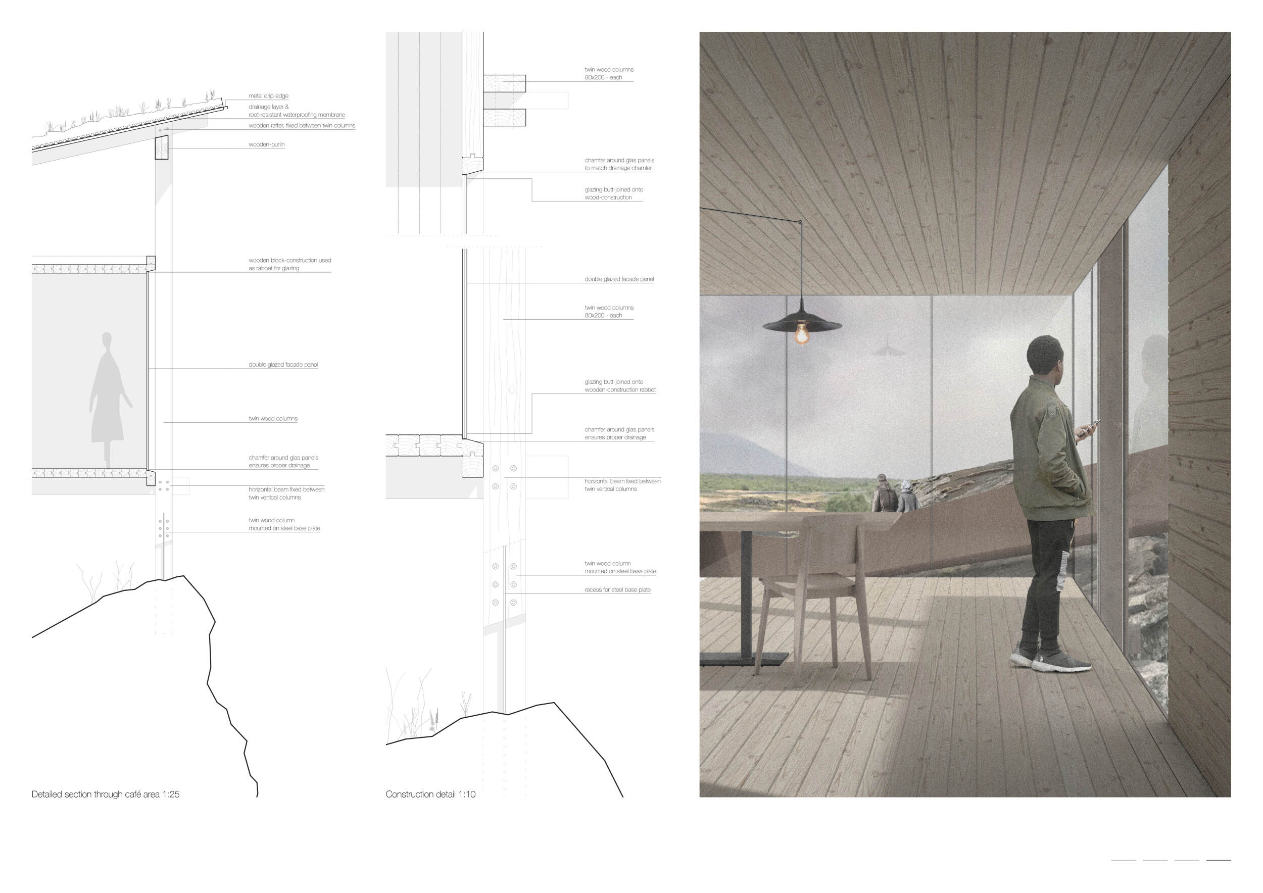 Architecture project // Wooden Walkway Above a Continental Crevice with ...