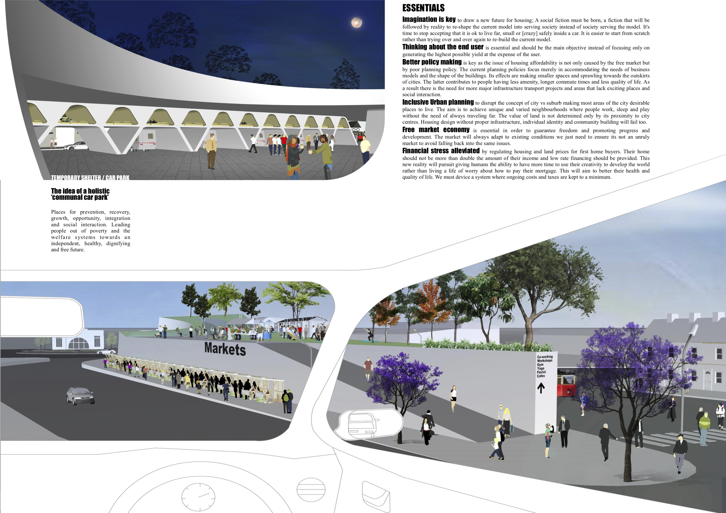 Architecture project // Communal Car Park Supporting Nomadic Economy ...