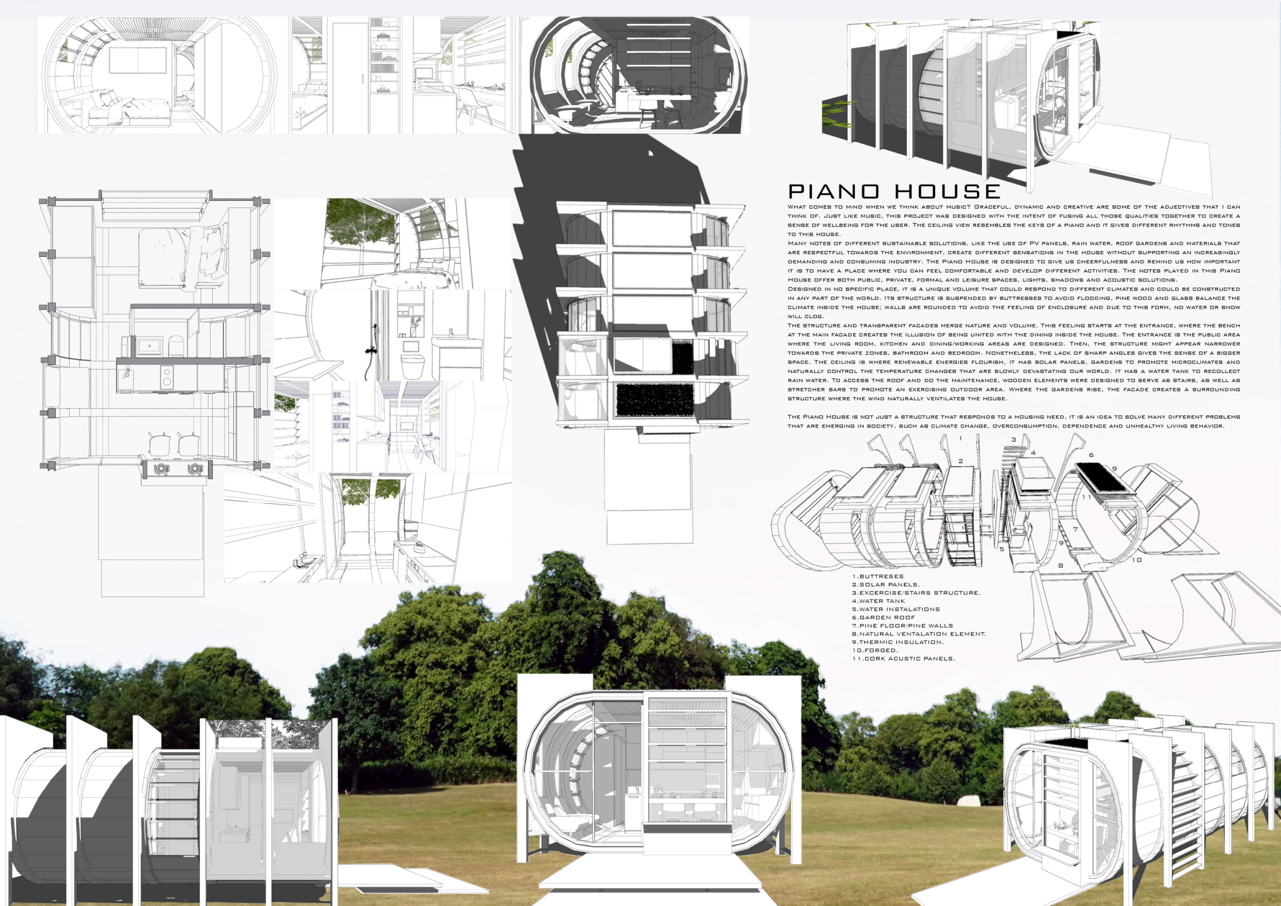 Architecture project // Piano-Inspired Living with Natural Wood and ...