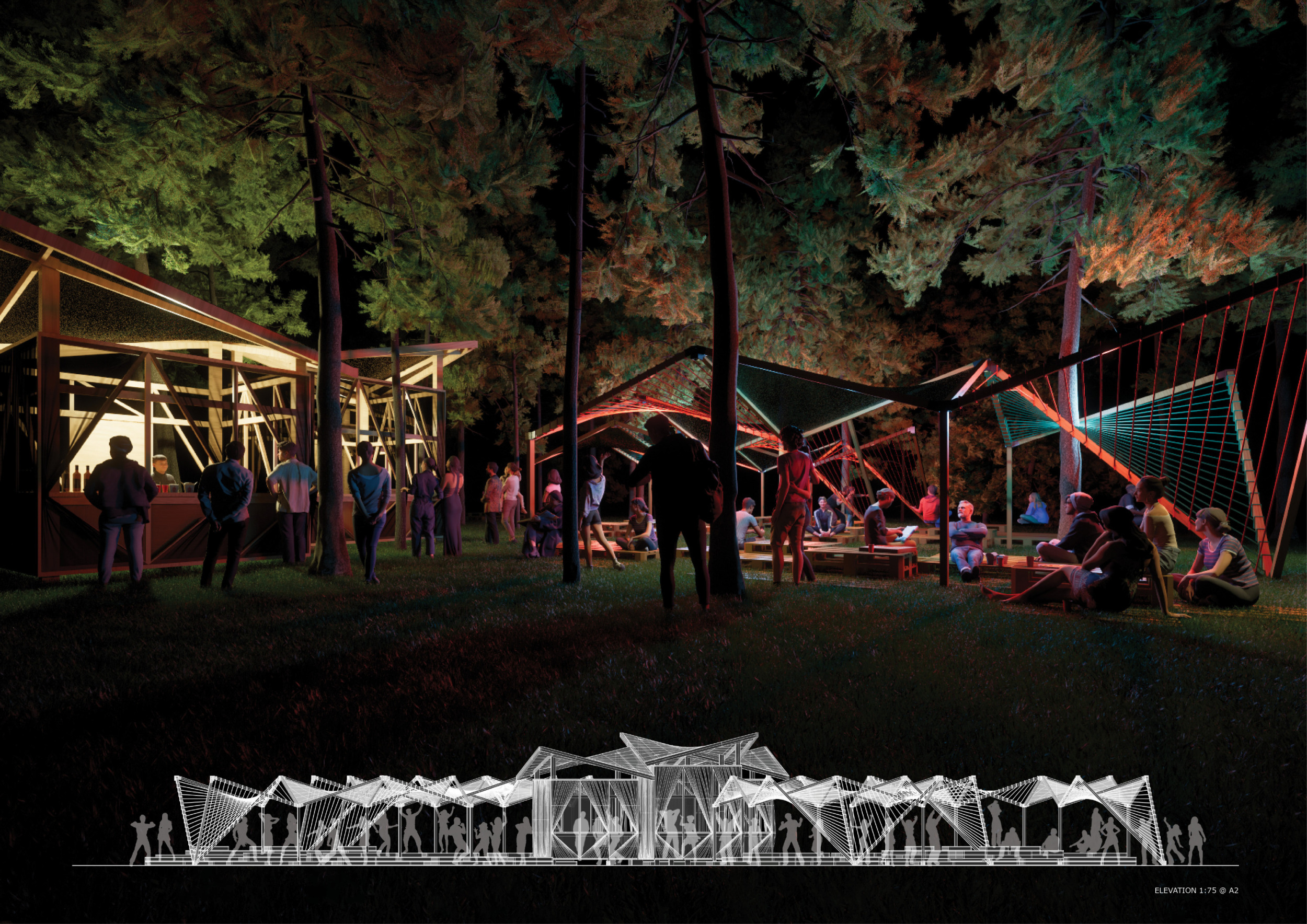 Architecture project // Dynamic Canopy and Flexible Timber Stalls for ...