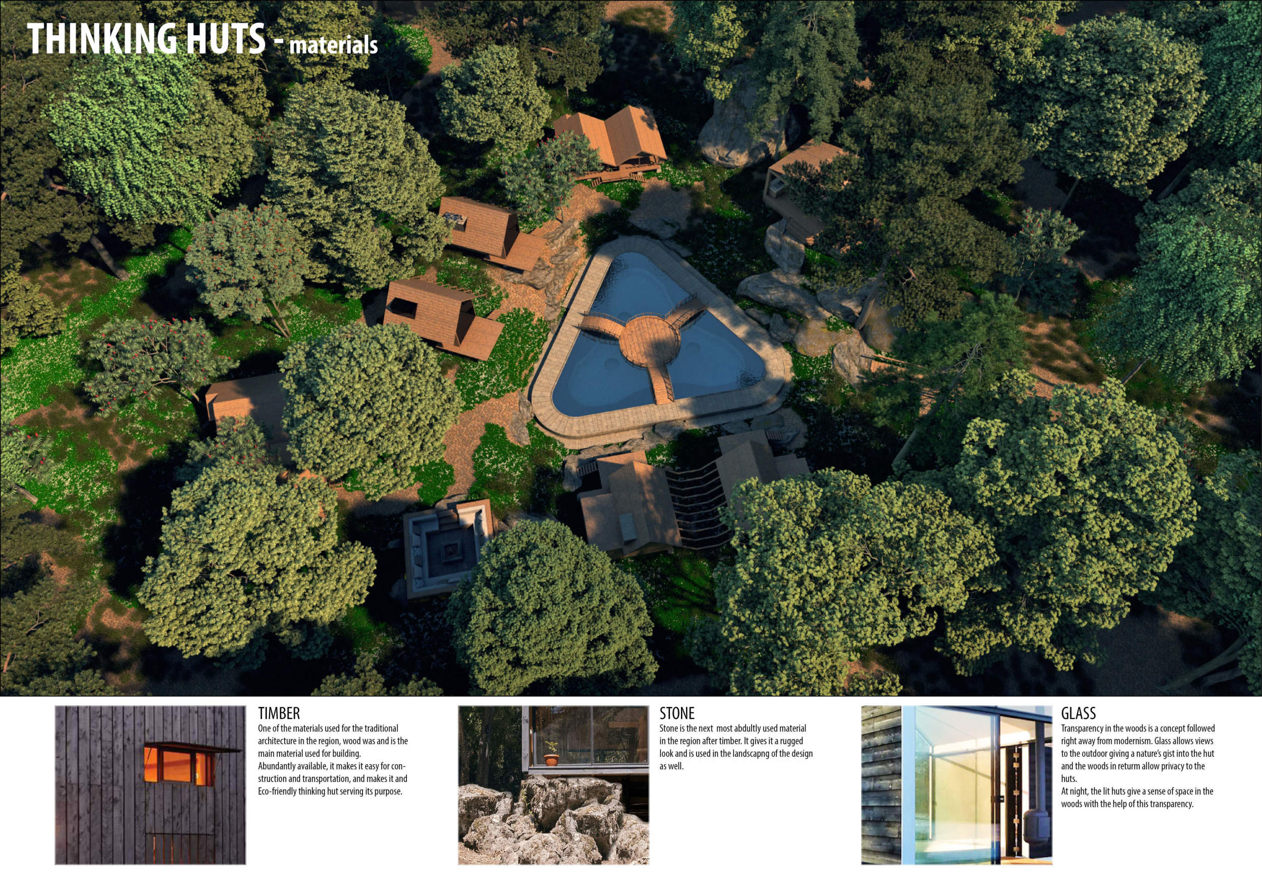 Architecture project // Skylit Huts with Natural Timber and Private ...