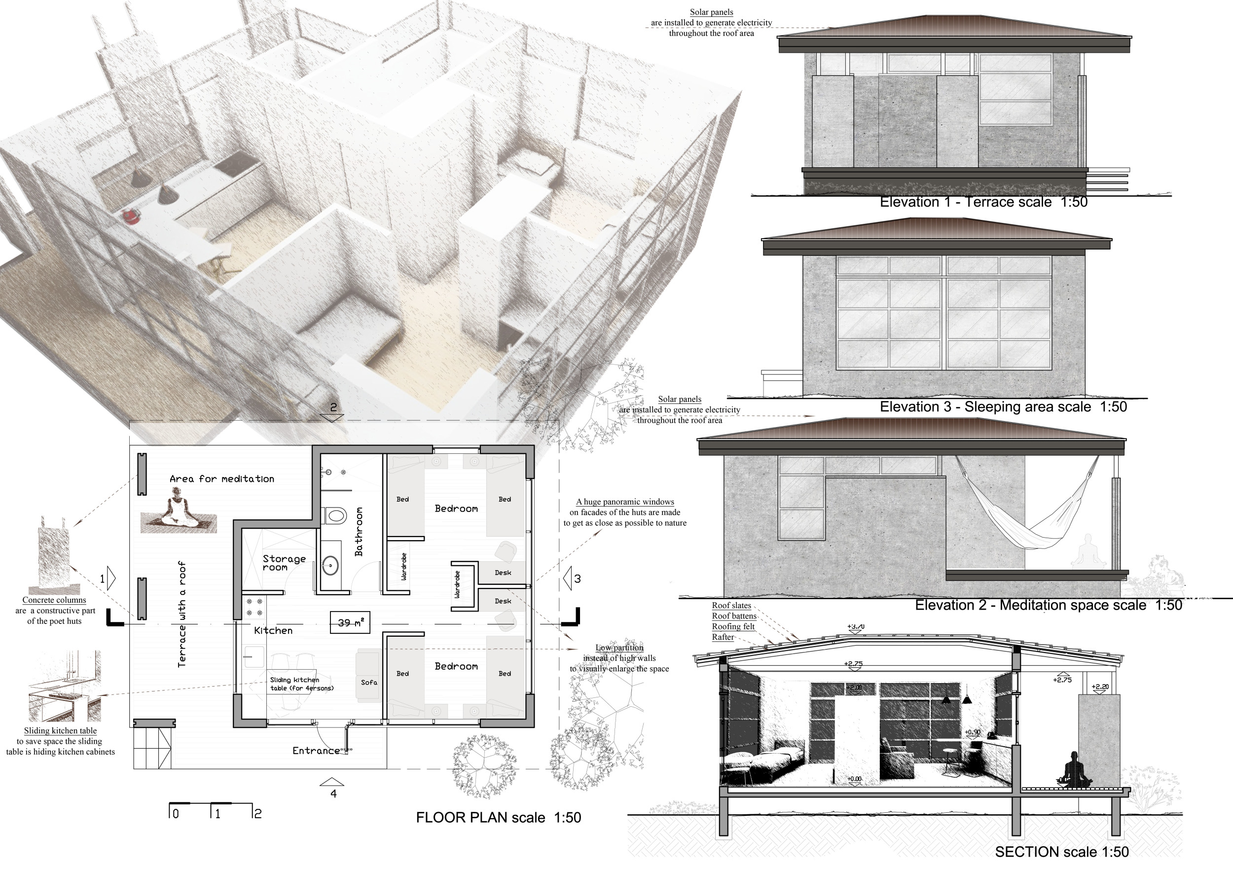 Architecture project // Panoramic Retreat Built with Local Materials ...
