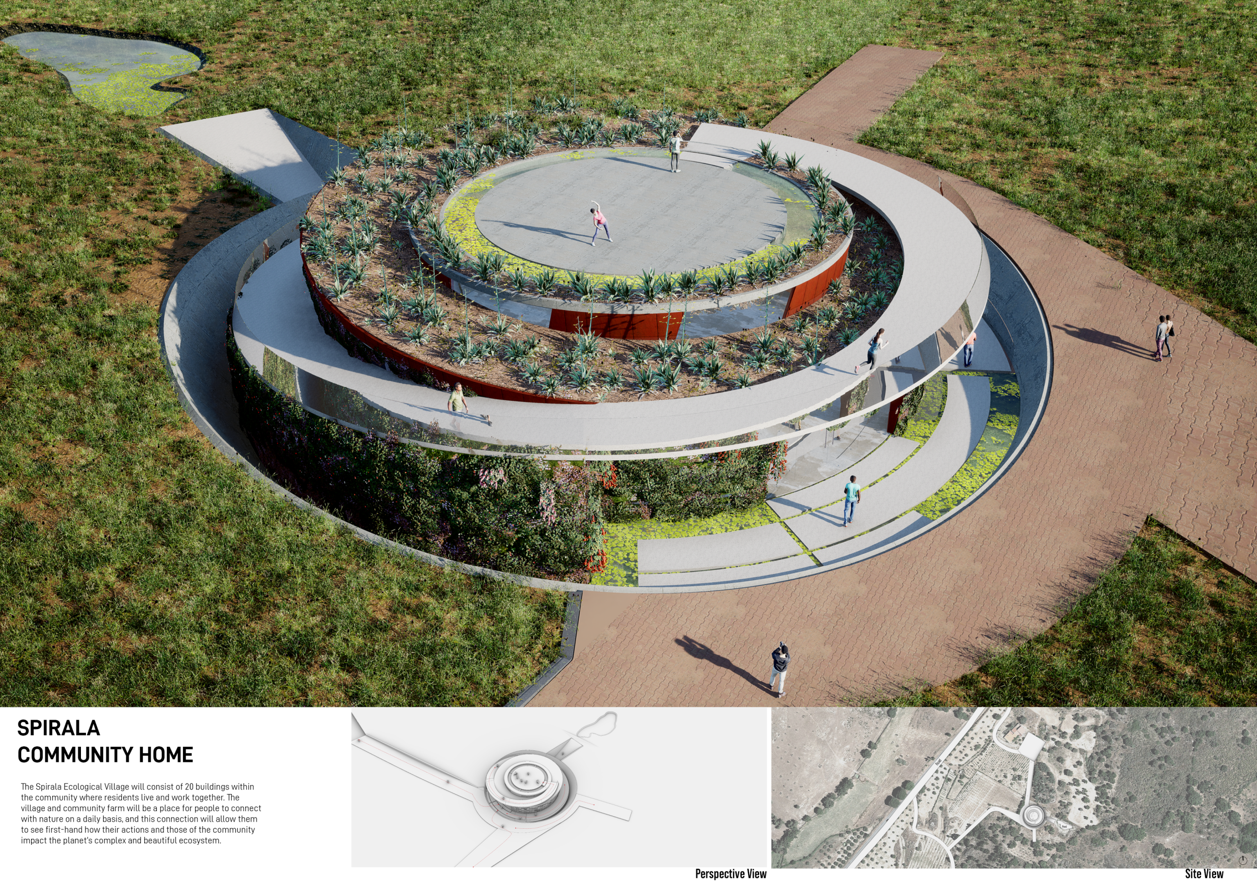 Architecture project // Green Roof Community Center Embracing Natural ...