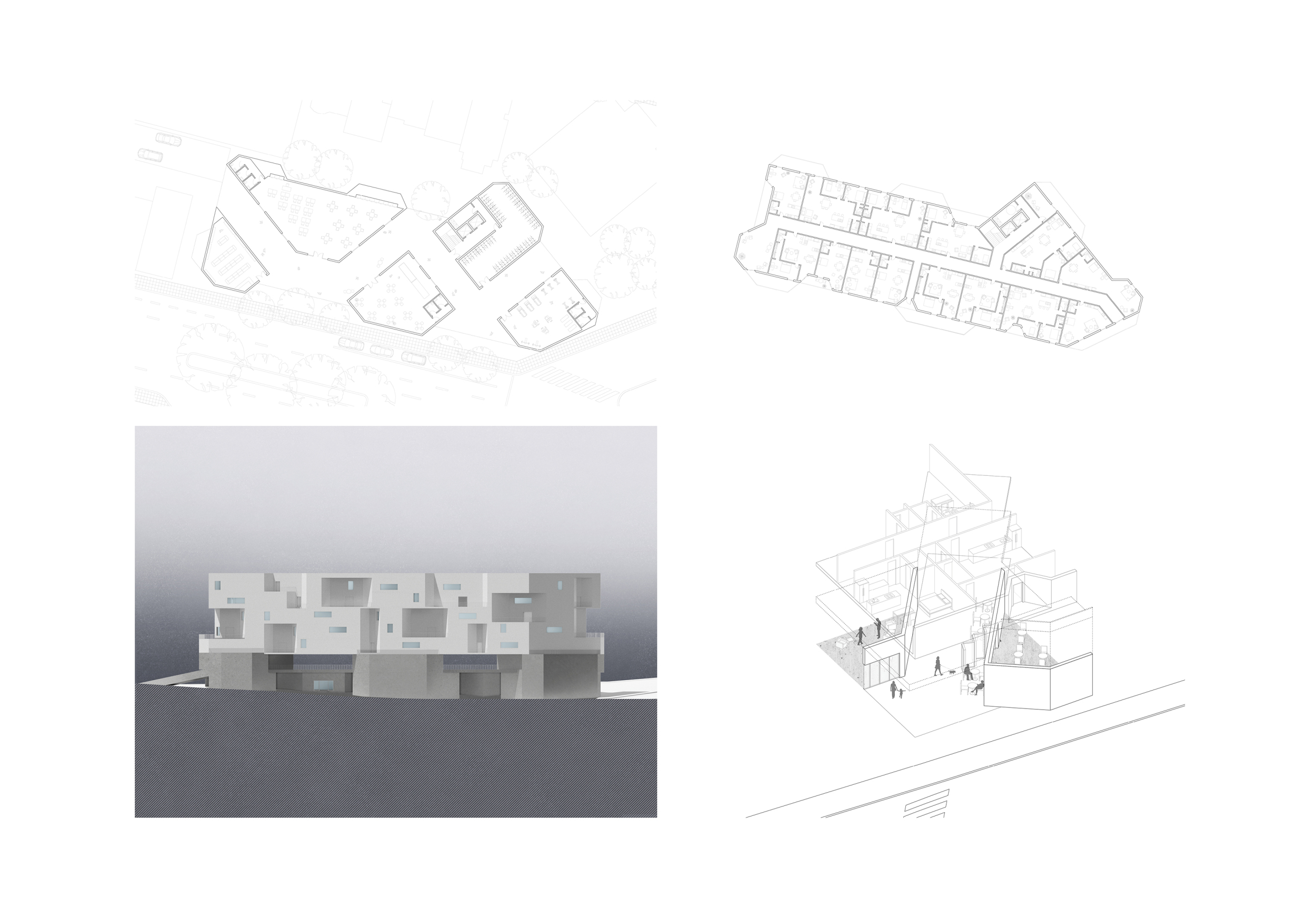 Architecture project // Concrete Podiums and Public Pathways Enhancing ...