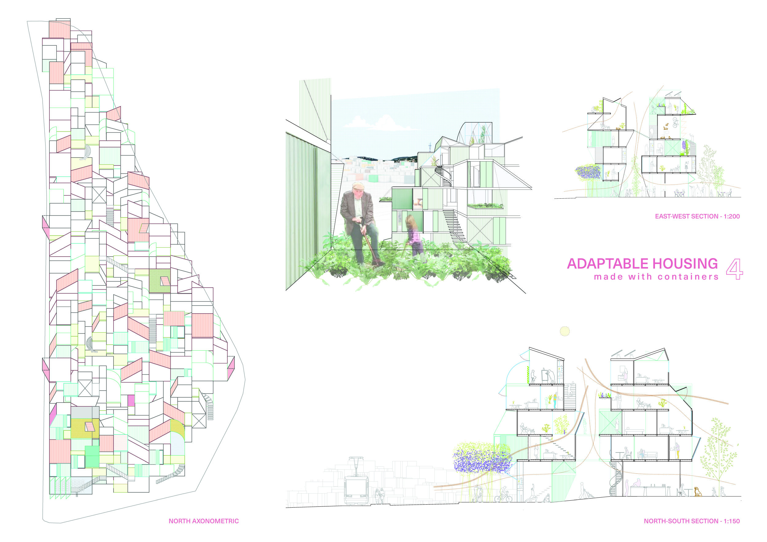 Architecture project // Steel Framework Supporting Community Gardens in ...