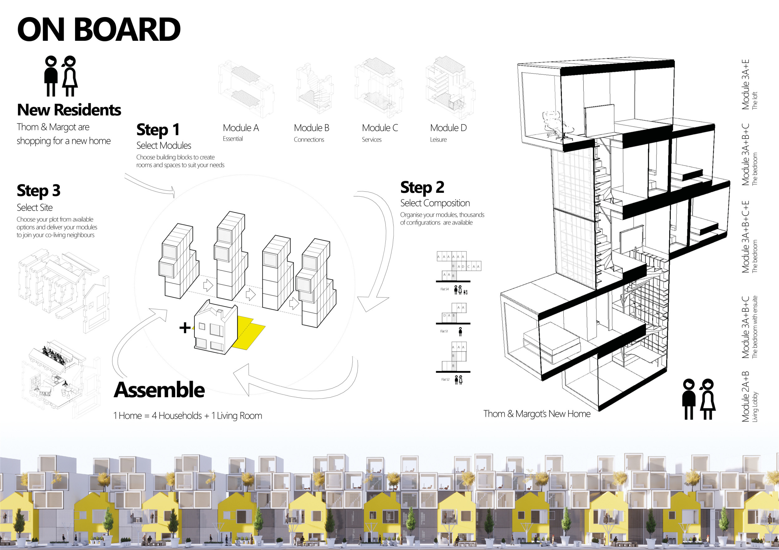 Architecture project // Community Living Above Railways with Modular Decks