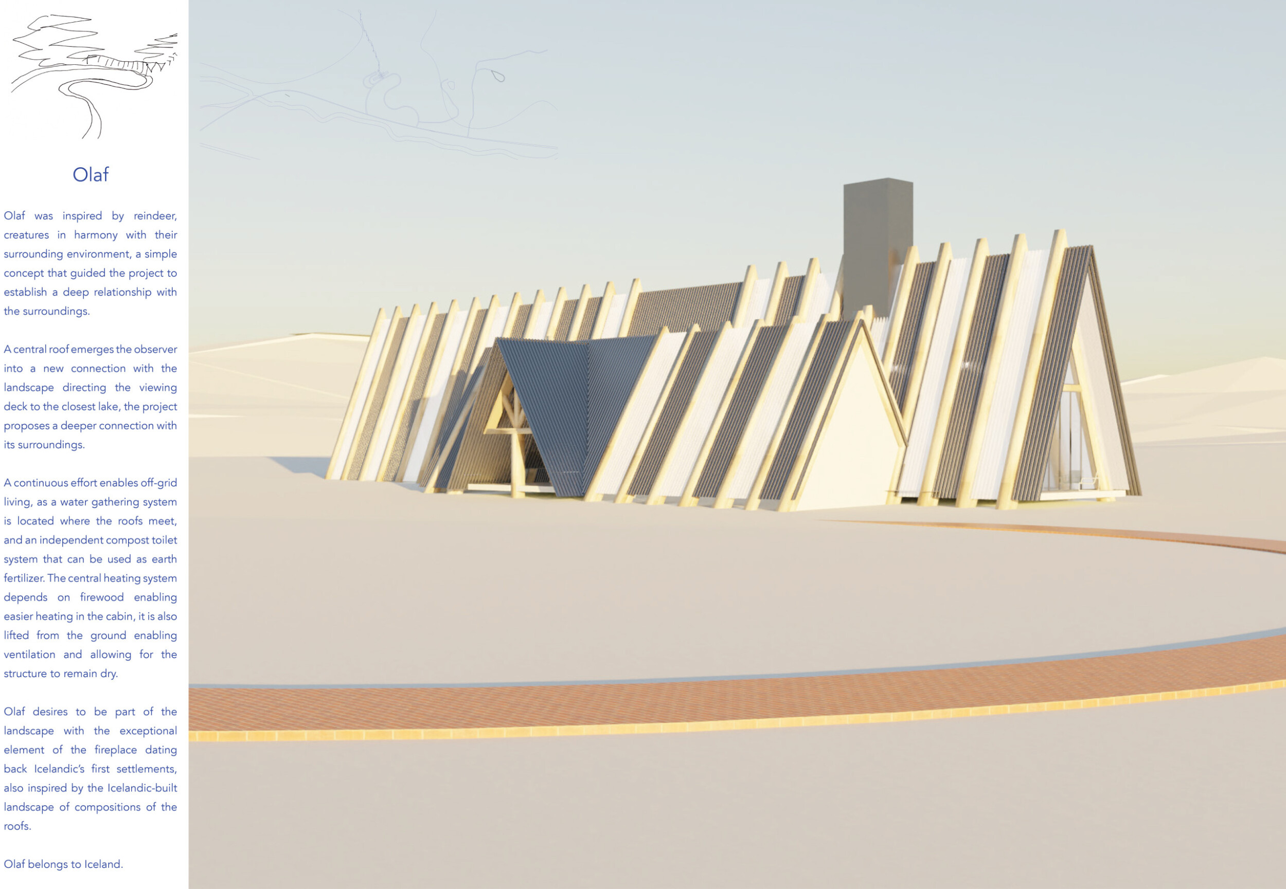 Architecture project // Asymmetrical Roof Structure with Recycled ...