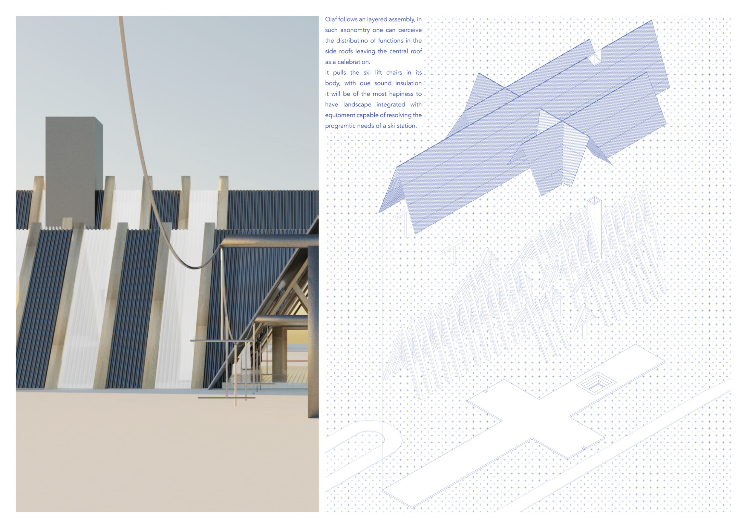 Architecture project // Asymmetrical Roof Structure with Recycled ...