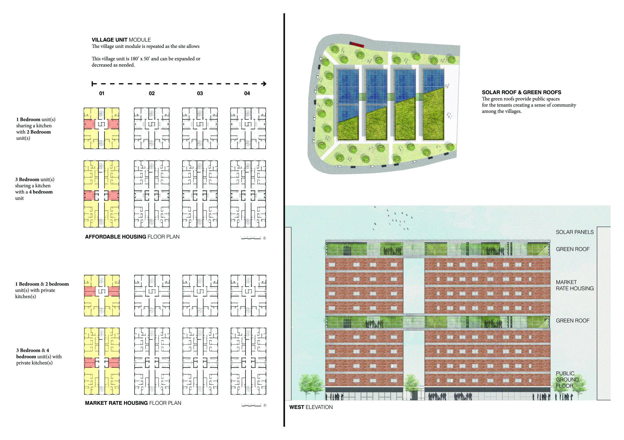 Architecture project // Modular Housing with Brick Façade and Green ...