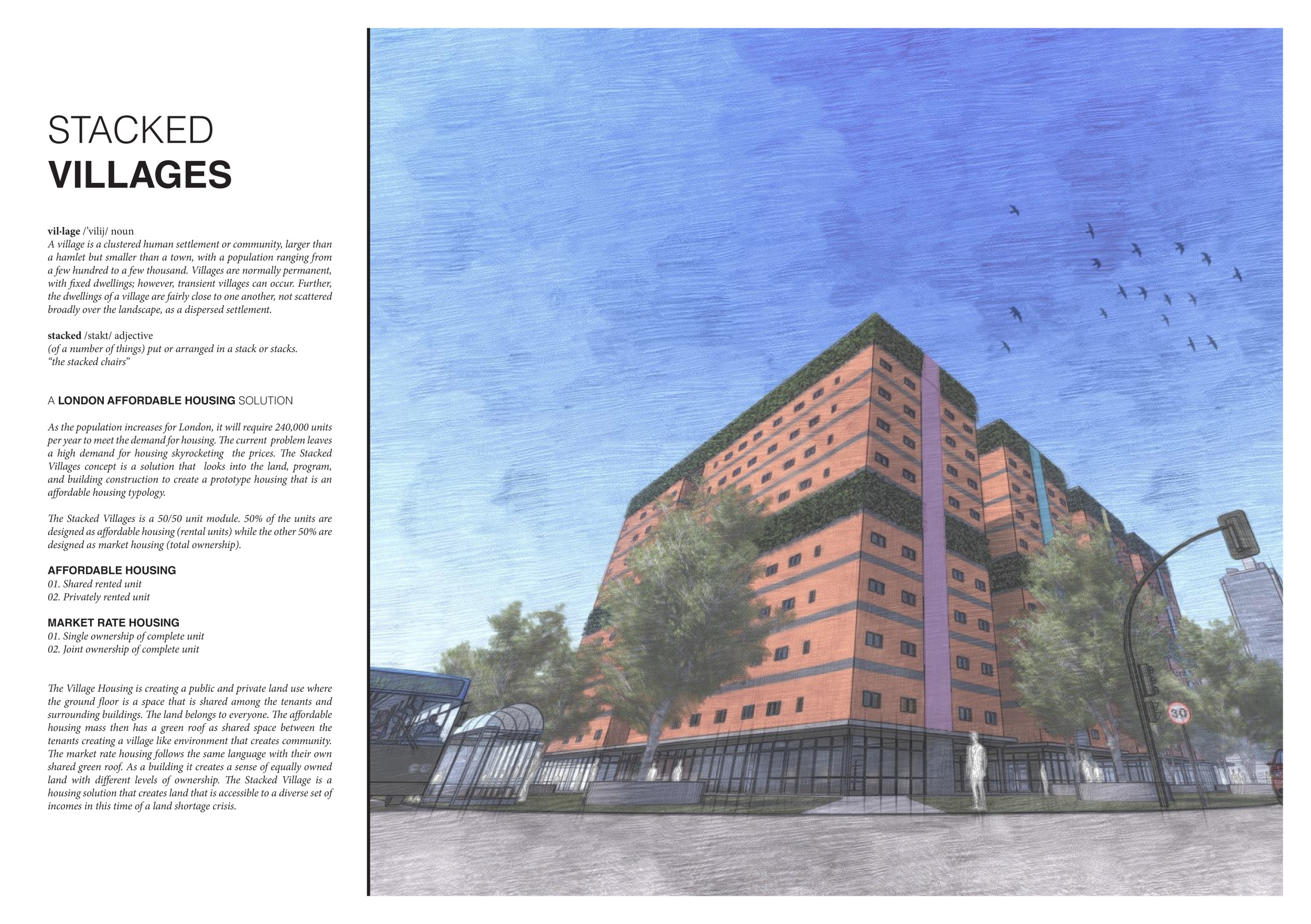 Architecture project // Modular Housing with Brick Façade and Green ...