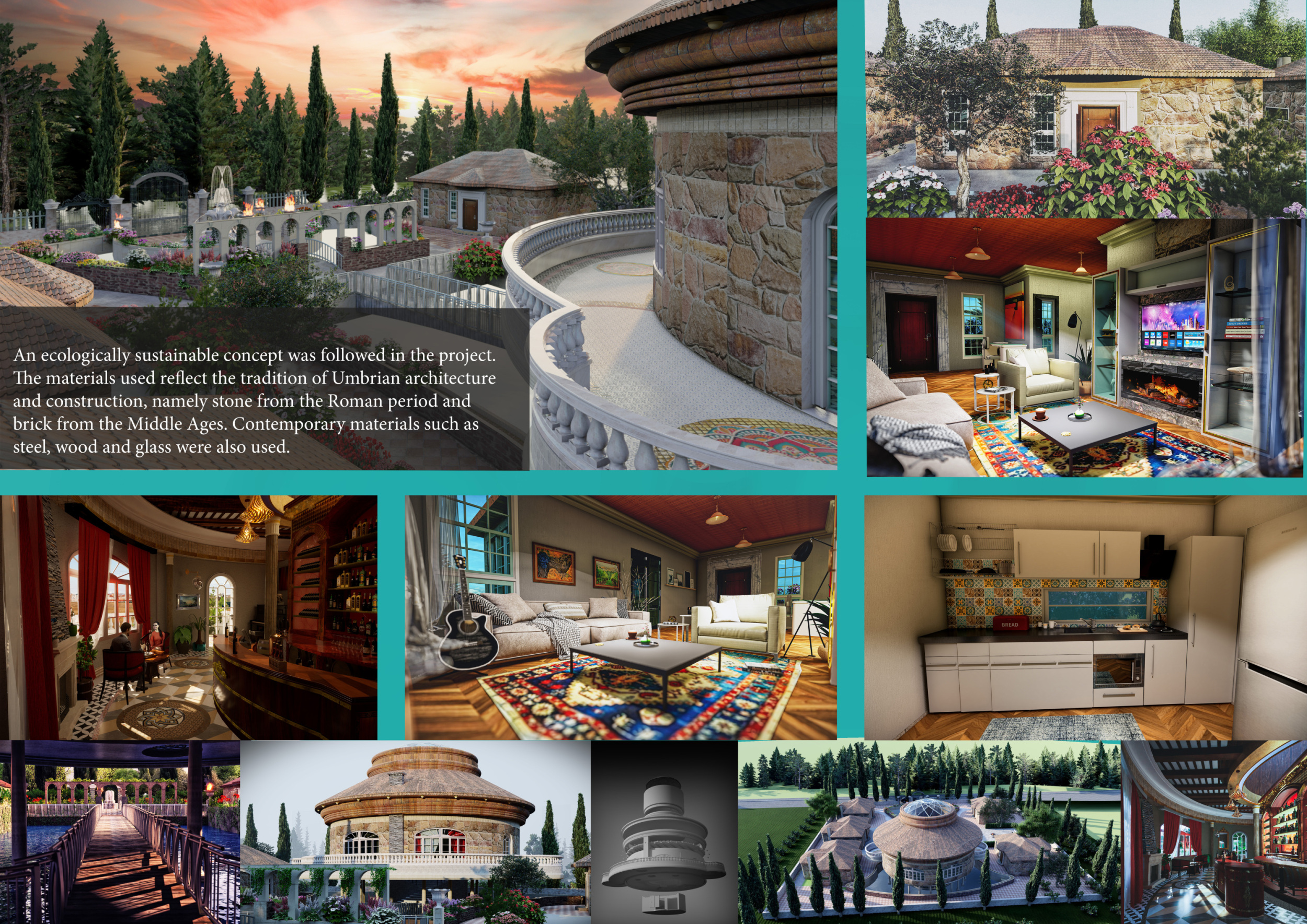 Architecture project // Roman Columns Framing Sunset Views in a Winery ...