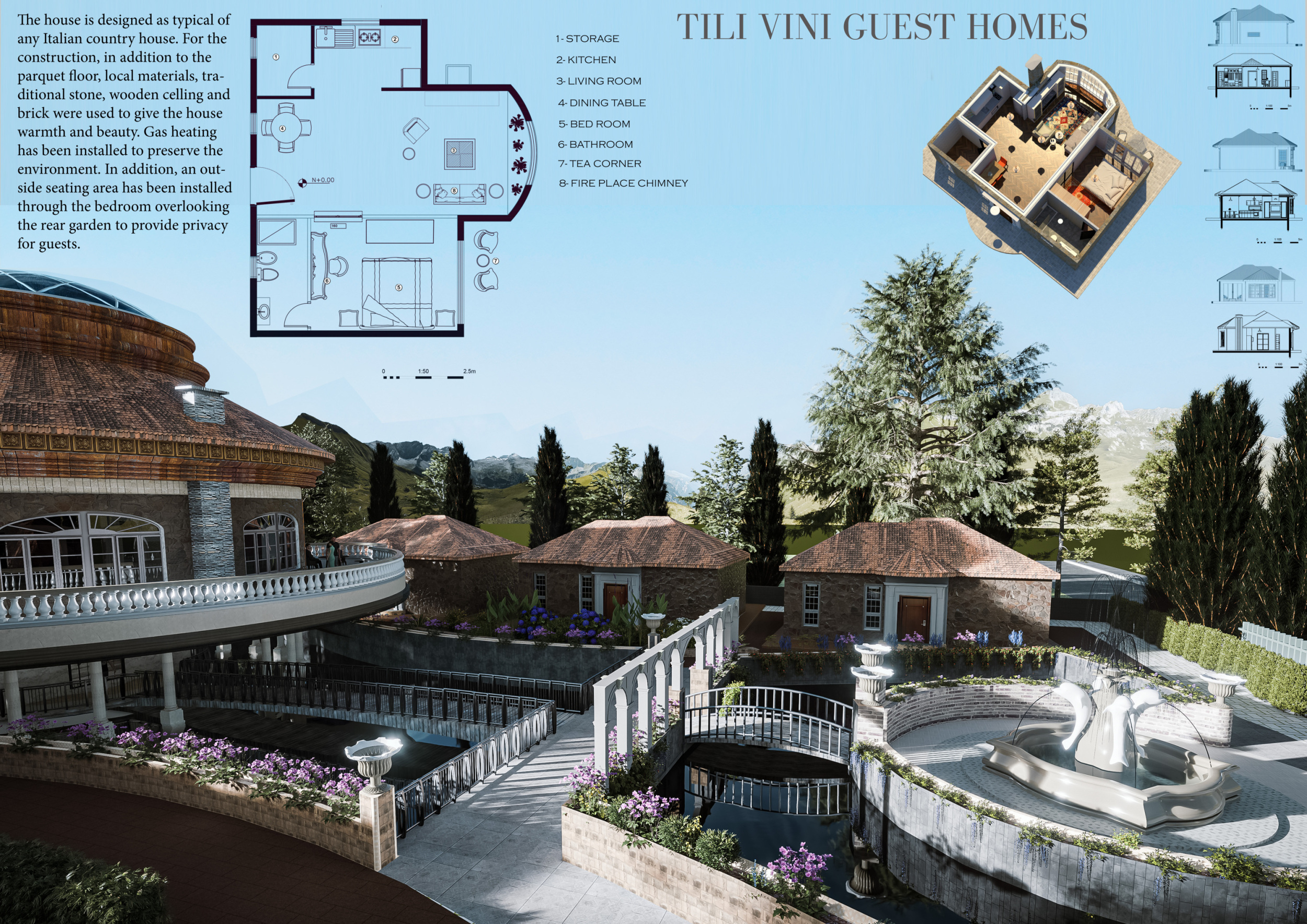 Architecture project // Roman Columns Framing Sunset Views in a Winery ...