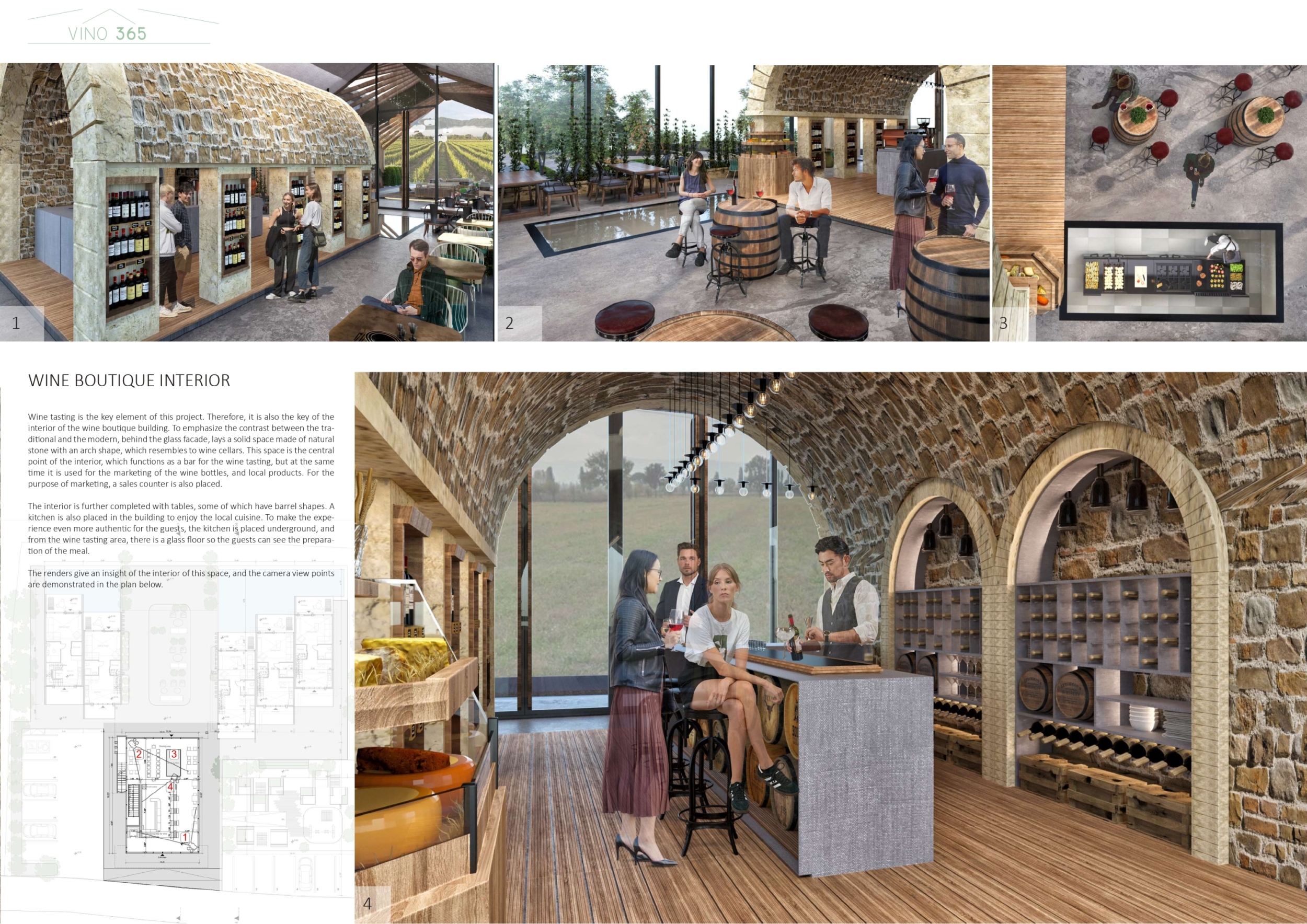 Architecture project // Natural Stone Arches Framing Guesthouses with ...