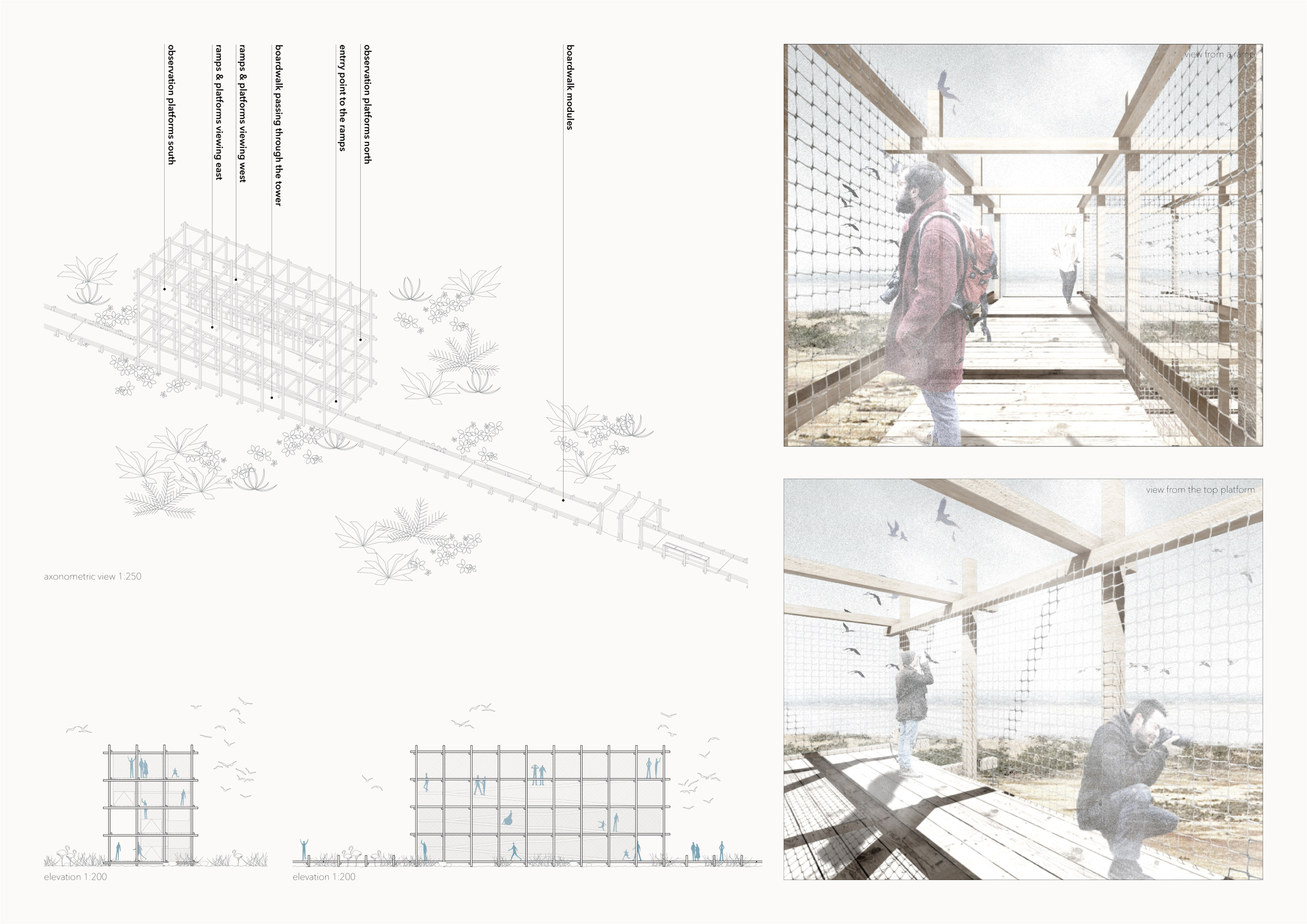 Architecture project // Mesh-Encased Observation Tower Integrating ...