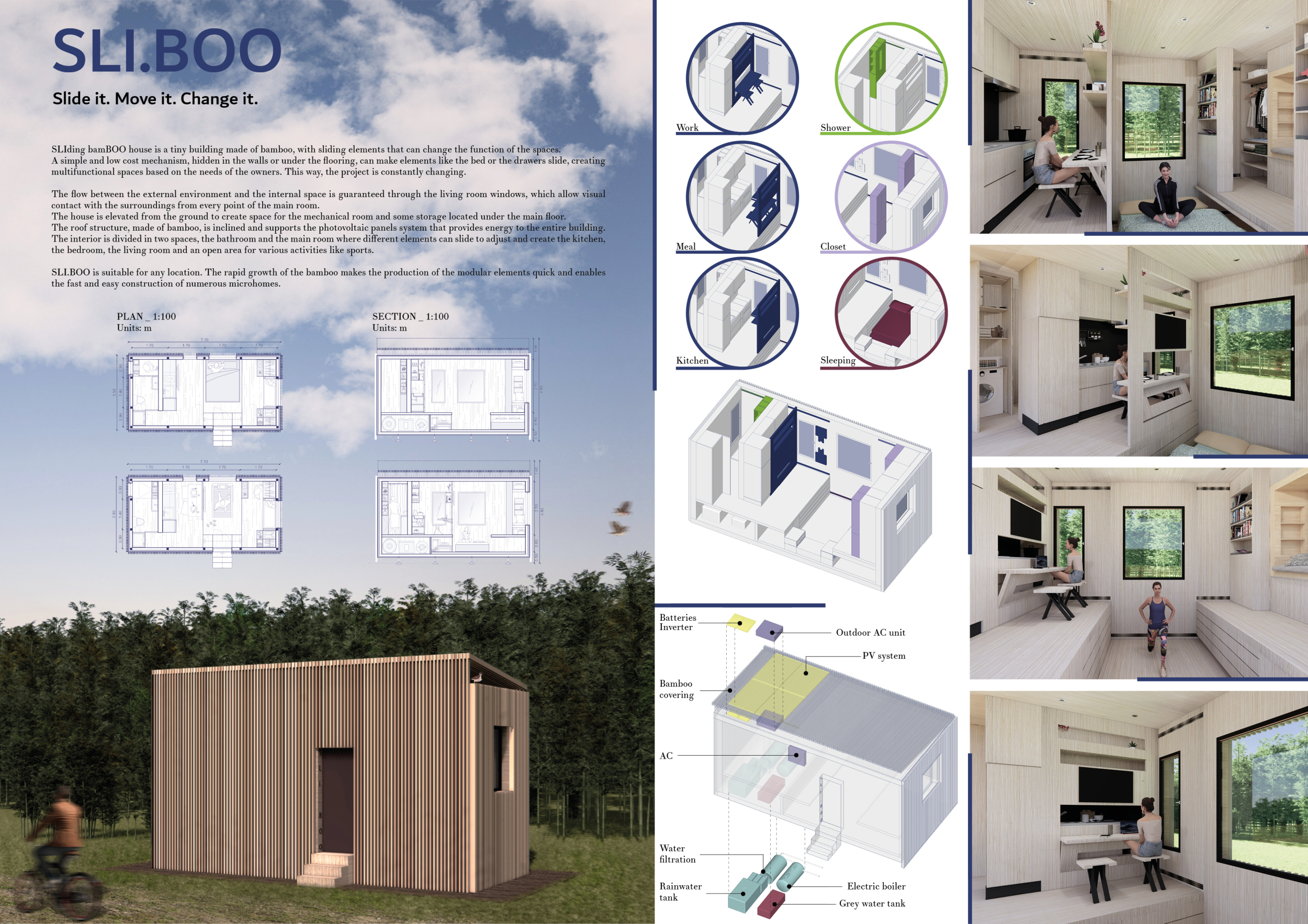 Modular Elevation Architecture project // Bamboo Elevation Supporting Solar Energy in a ...