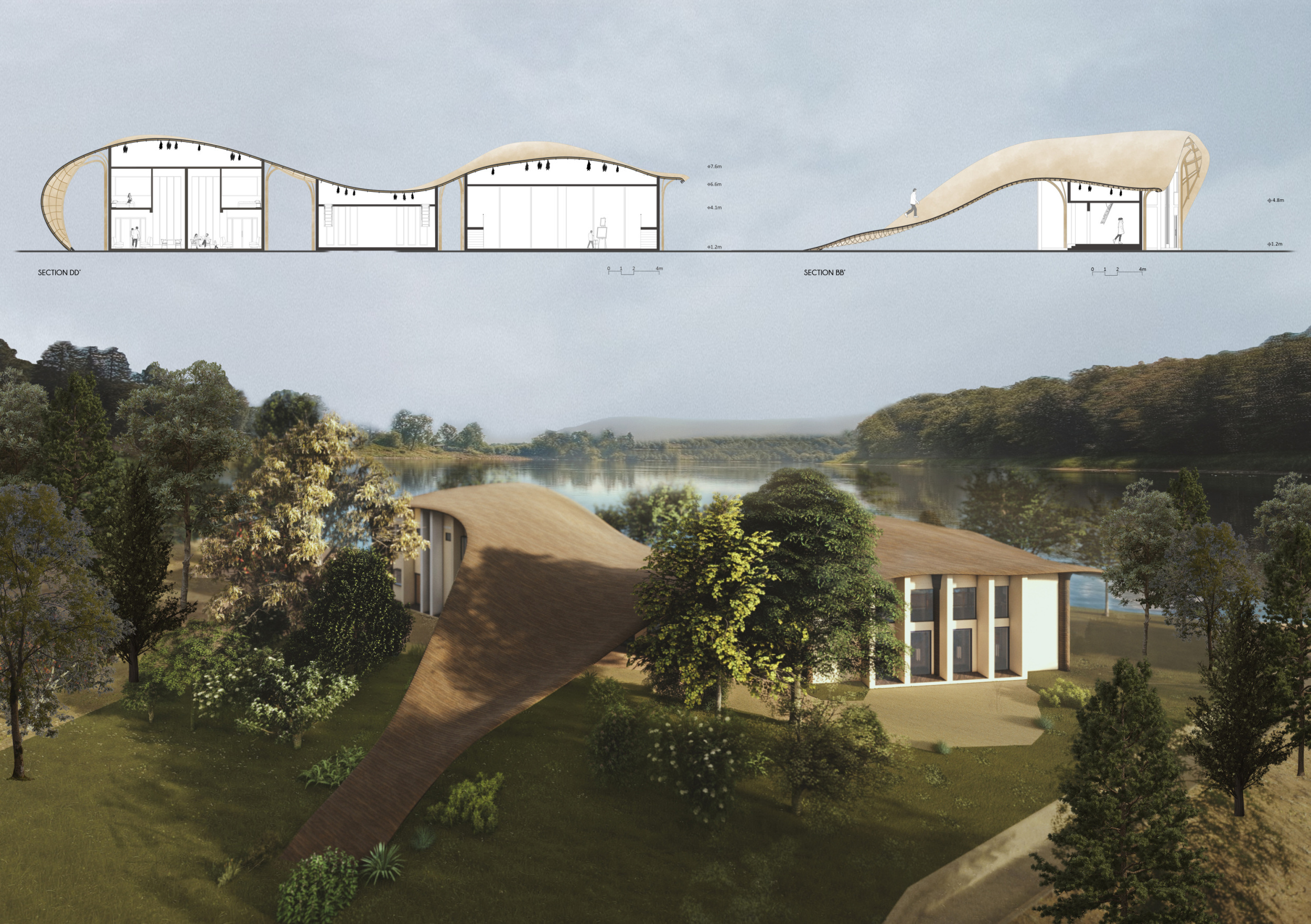 Architecture project // Timber Gridshell Roof Supporting Bat Habitat ...
