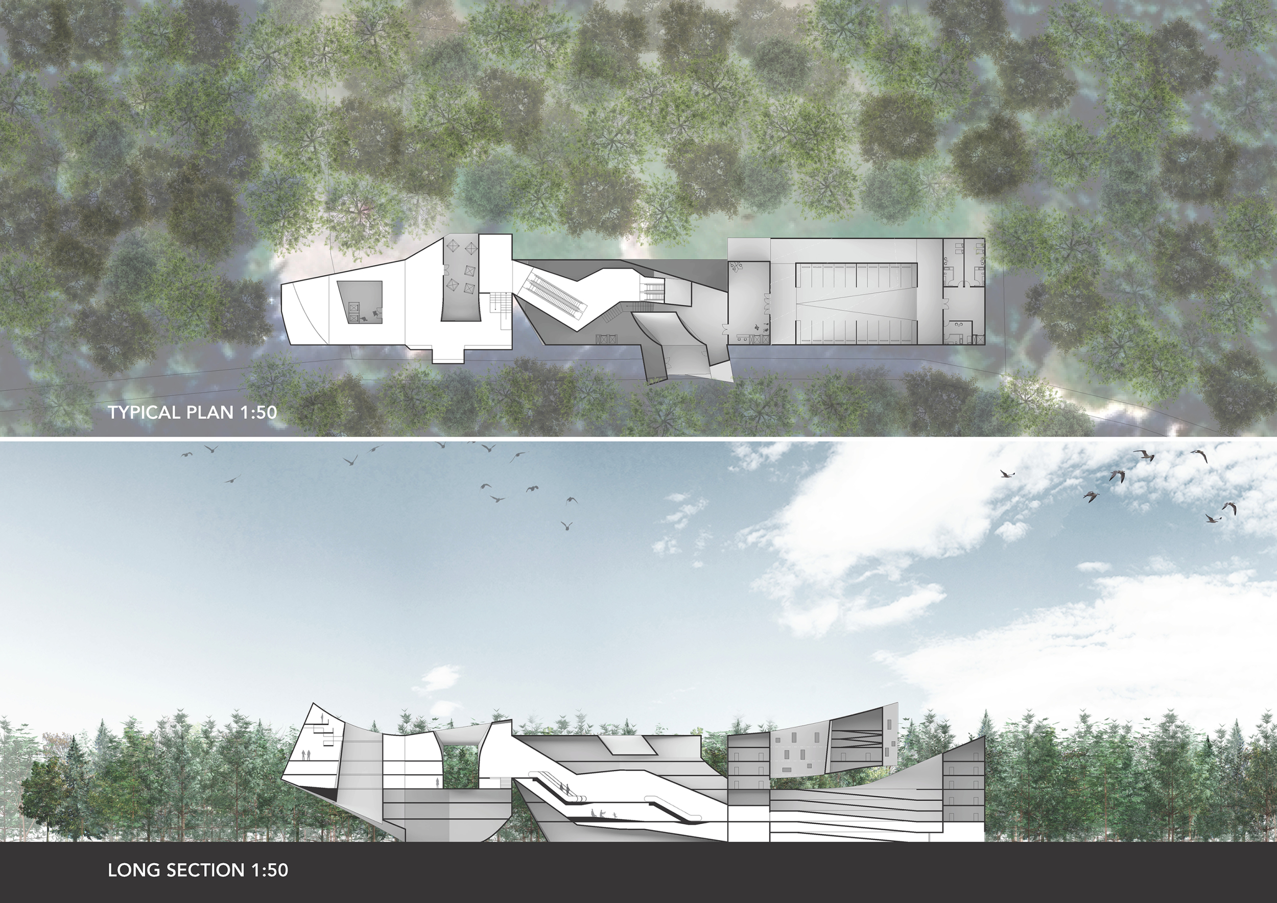 Architecture project // Metal Panelled Structure Resembling an Aircraft ...
