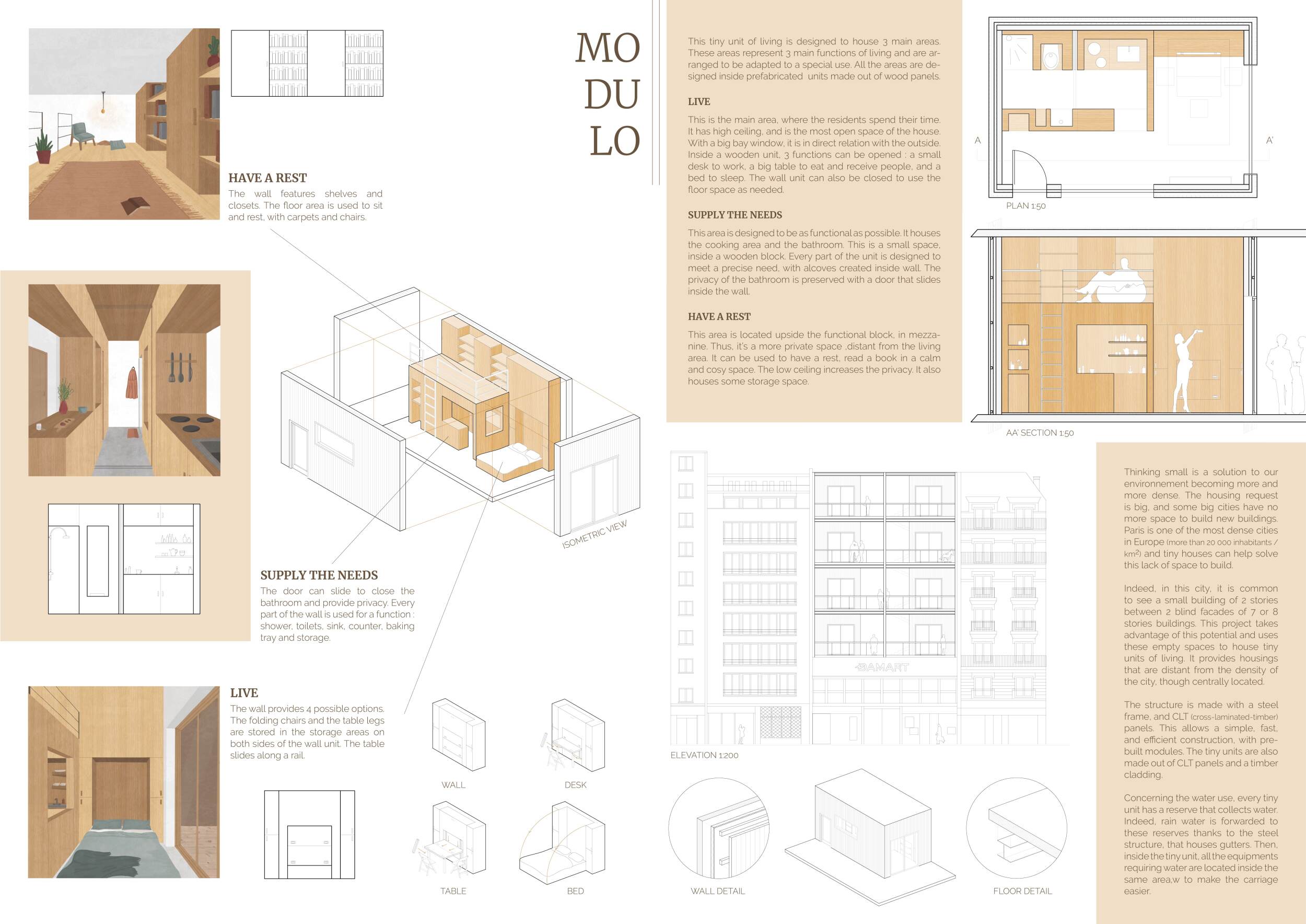Architecture project // Cross-Laminated Timber Units with Sliding ...