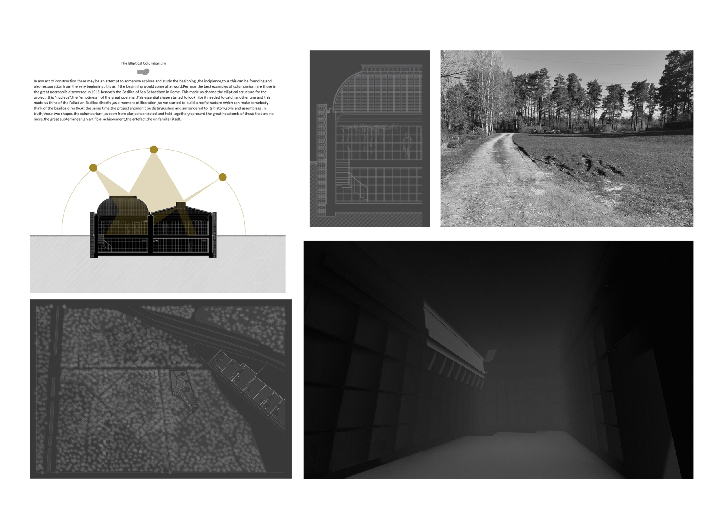 Architecture project // Elliptical Form Anchored in Historical Context ...