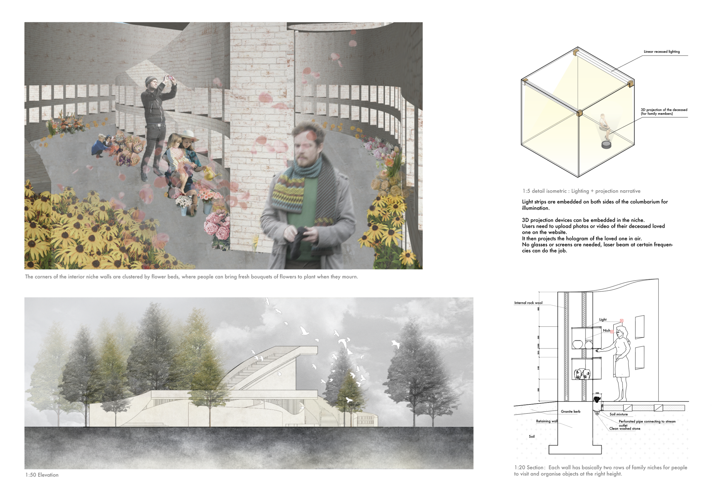 Architecture project // Mycelium-Infused Reflection Spaces Nestled in a ...