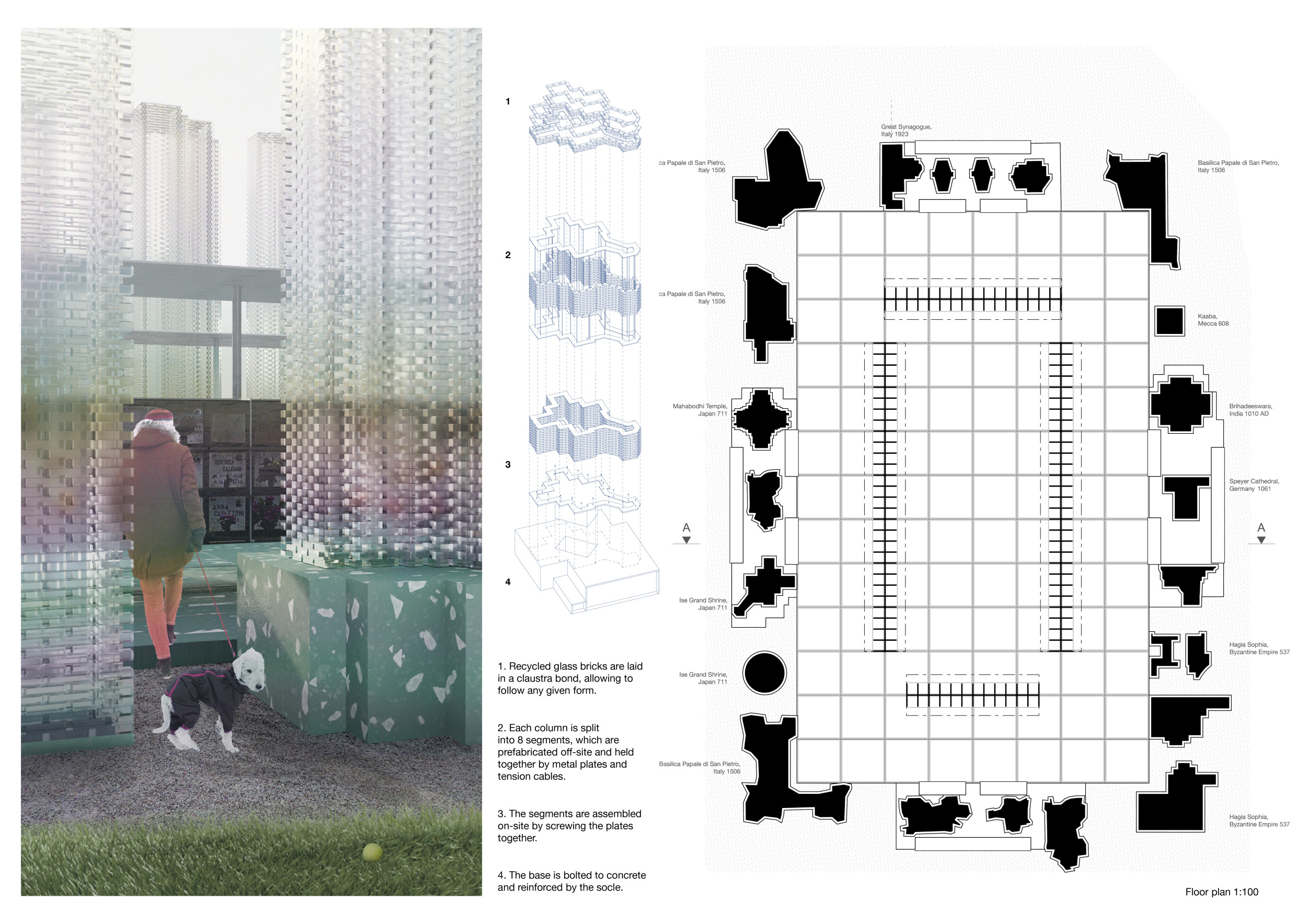 Architecture project // Floating Opaque Stone Amidst Vertical Glass ...