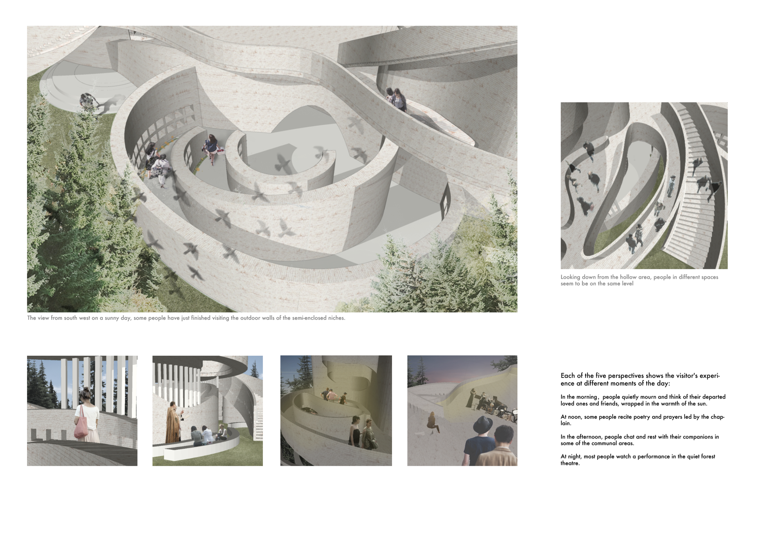 Architecture project // Mycelium-Infused Reflection Spaces Nestled in a ...