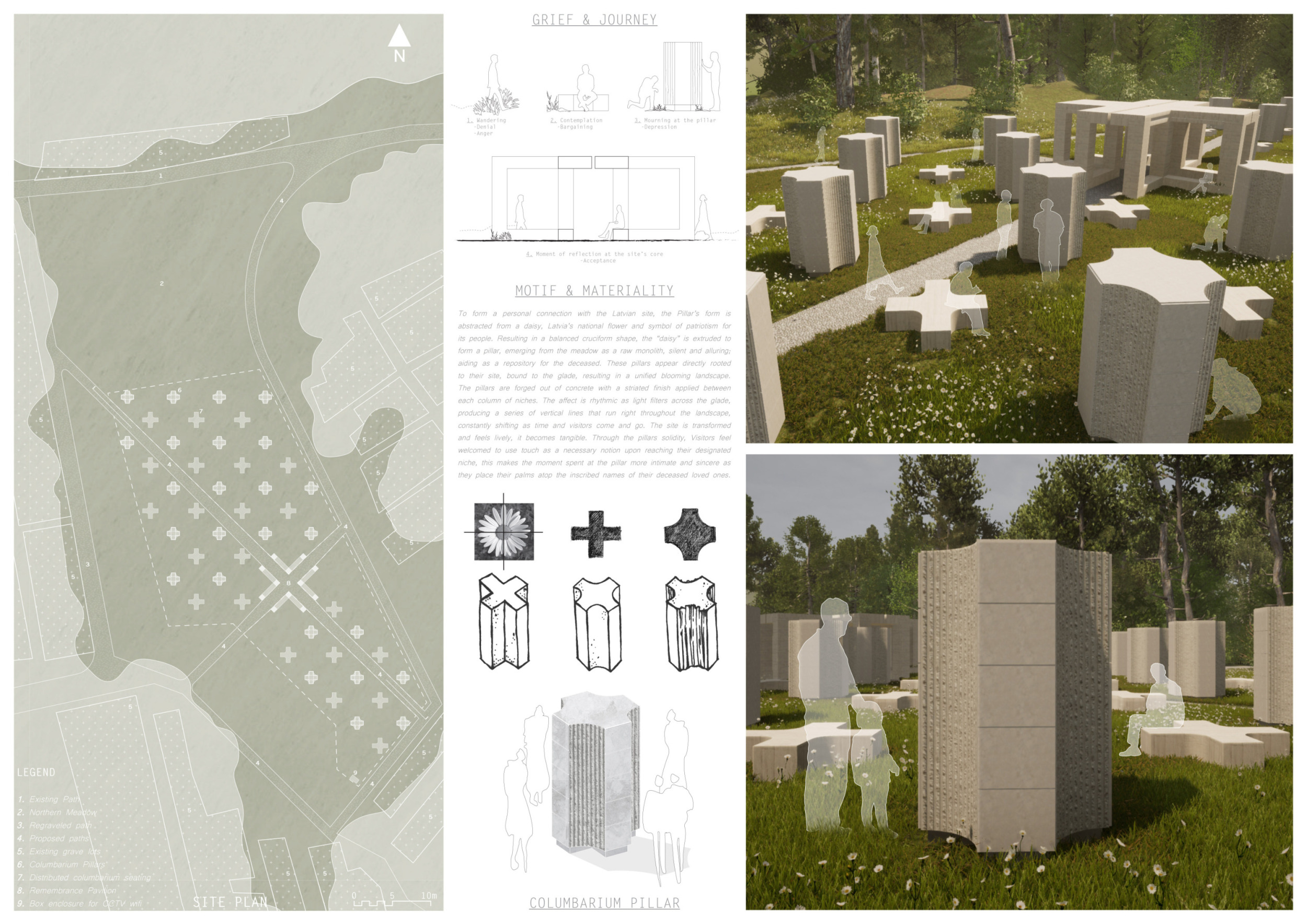 Architecture project // Textured Concrete Pillars Defining a Sacred ...