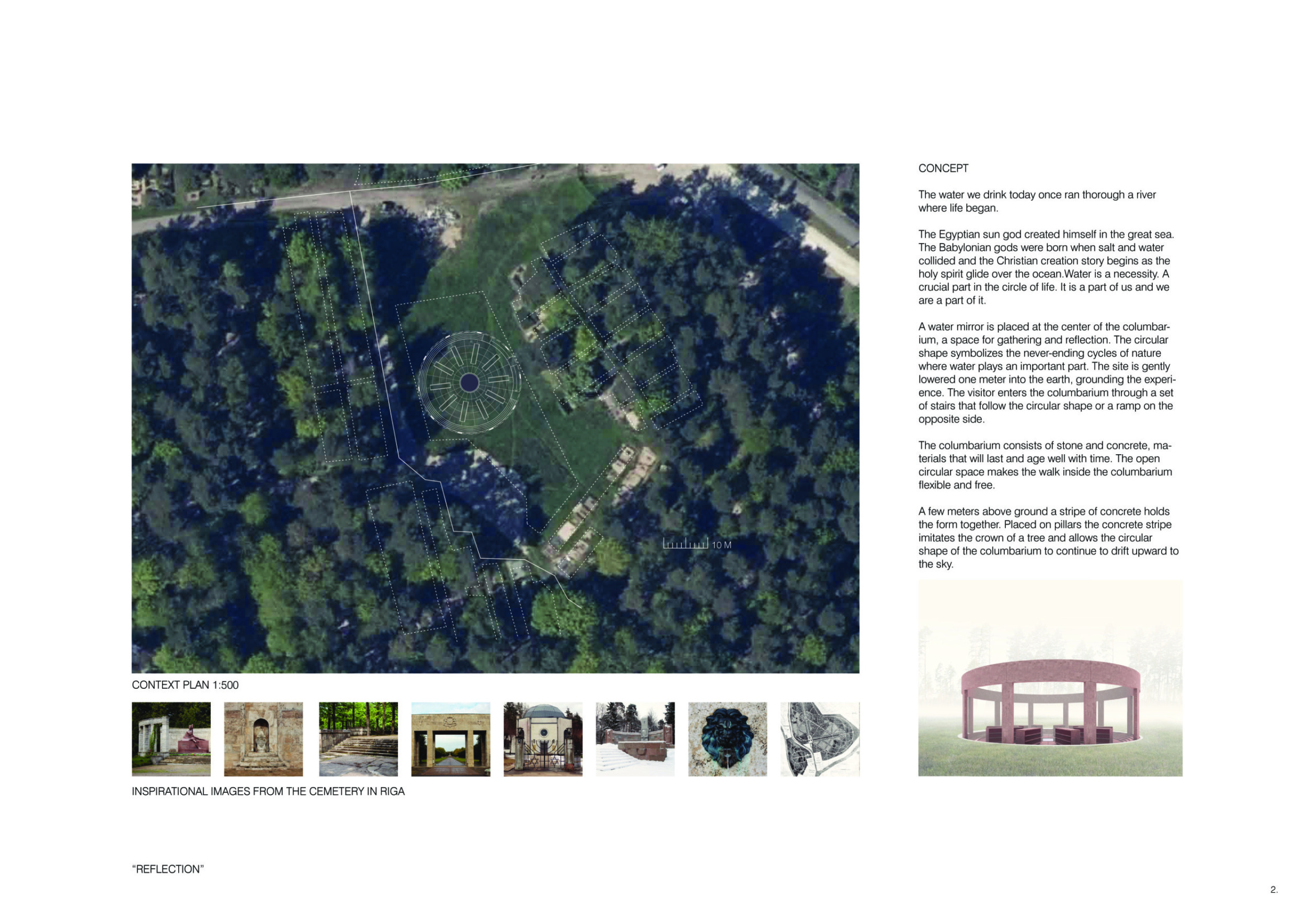 Architecture project // Water Mirror and Circular Form Create ...