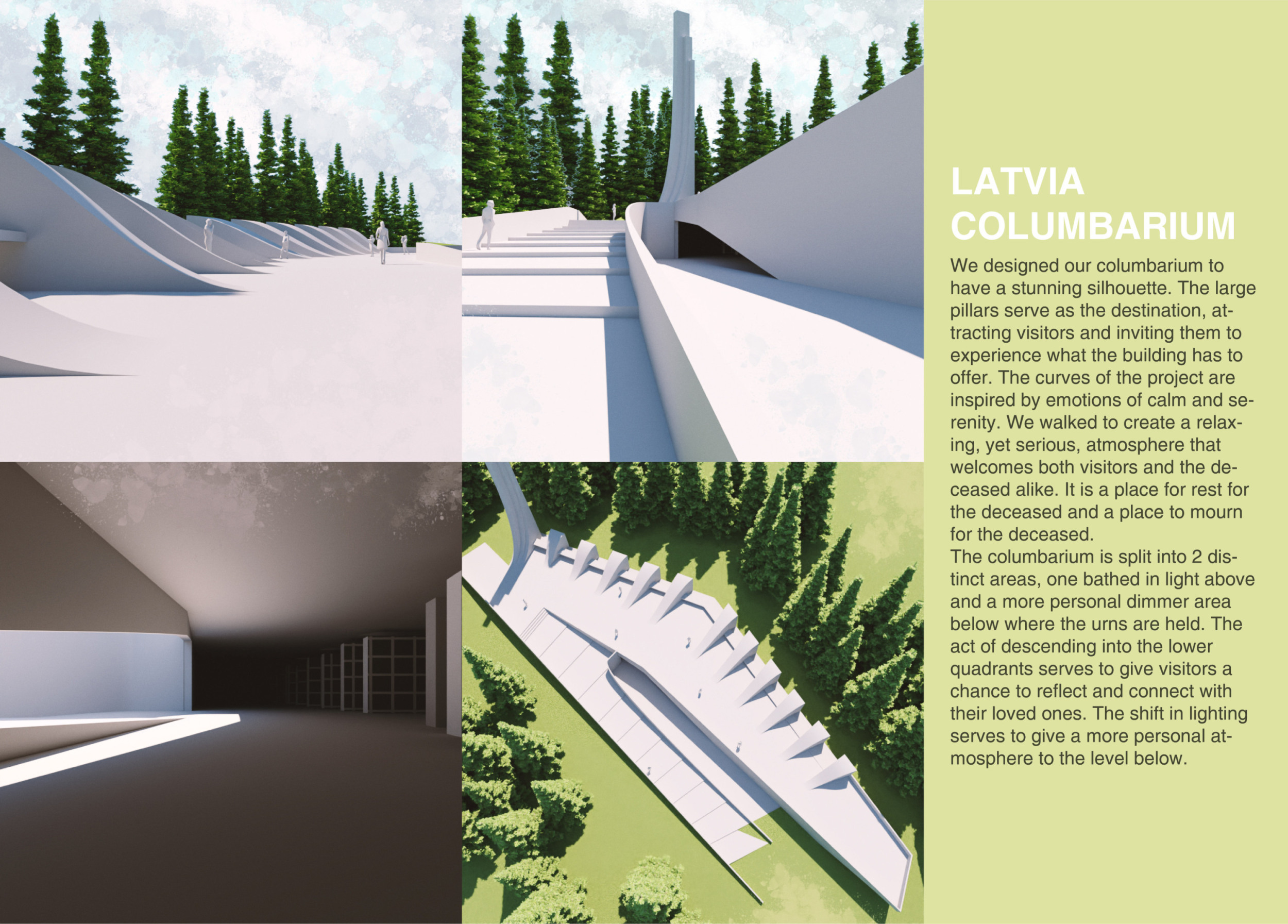 Dim Light Projects Architecture project // Dim Light and Public Pillars in a Reflective ...
