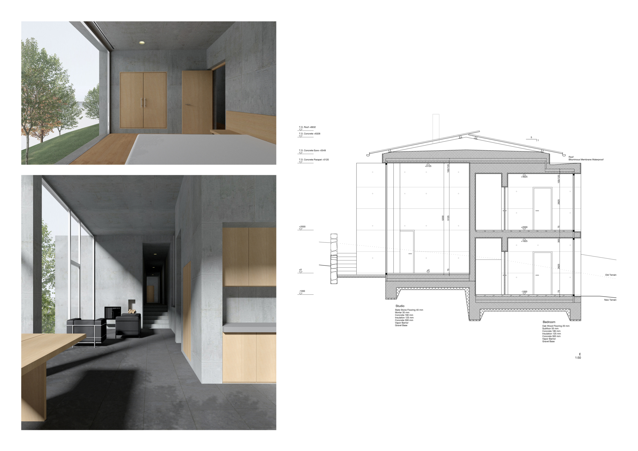 Architecture project // Hollowed Concrete Retreat with Panoramic Views ...