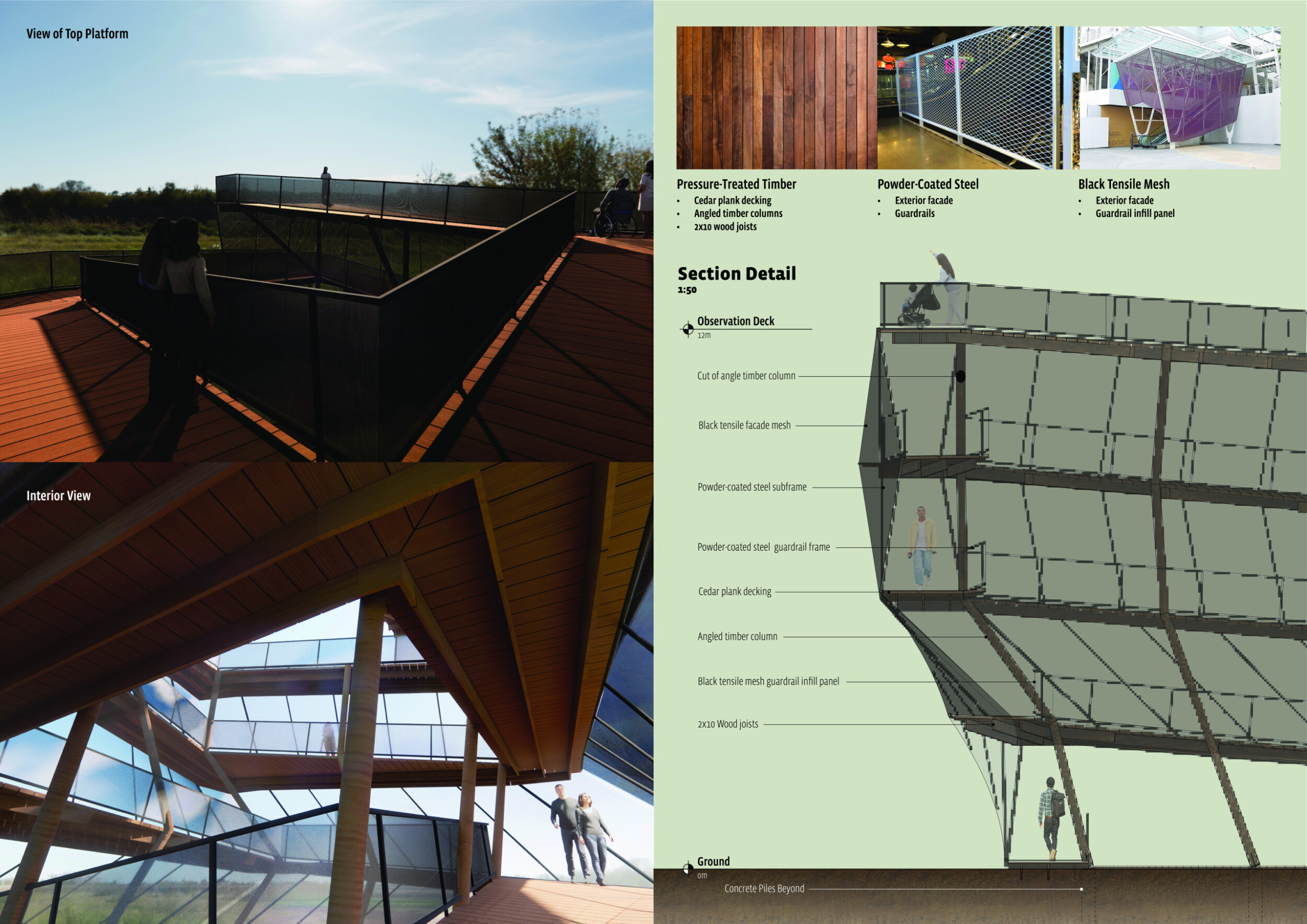 Observation Platform Railing Architecture project // Twisting Observation Platform Crafted from ...