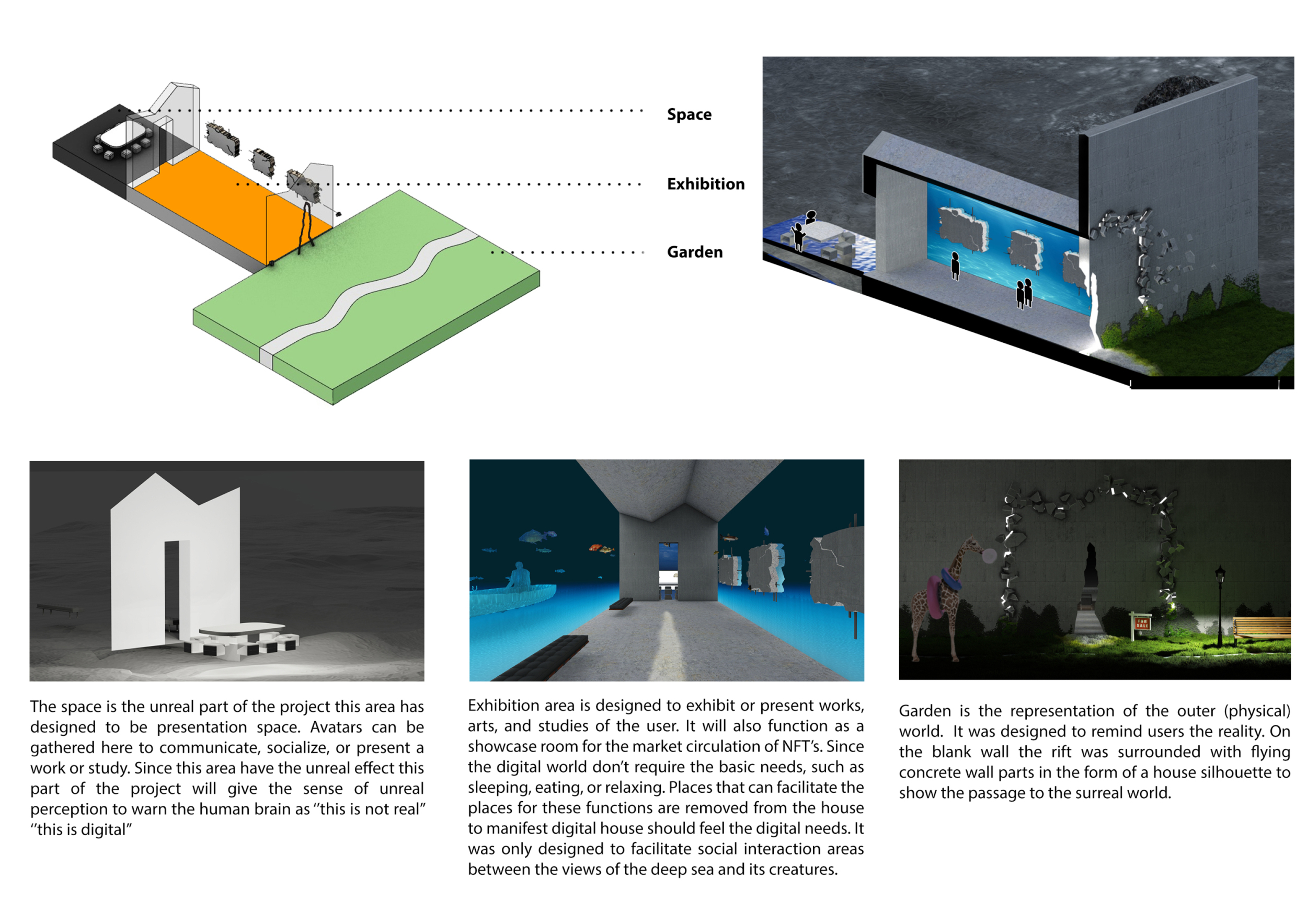 Architecture project // Underwater Canvas with Concrete Flying Blocks ...